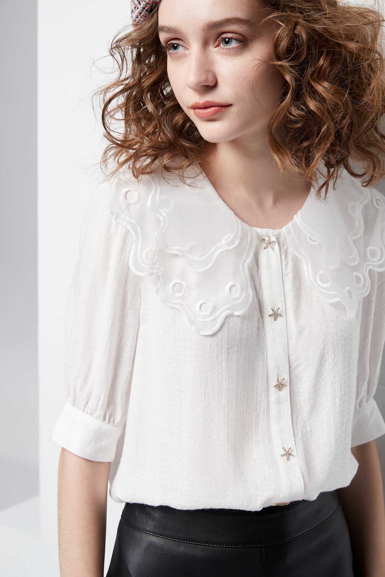 Transparency designed shirts,top,whitetop,shortsleevetop,i-select,blouse,longsleevetop