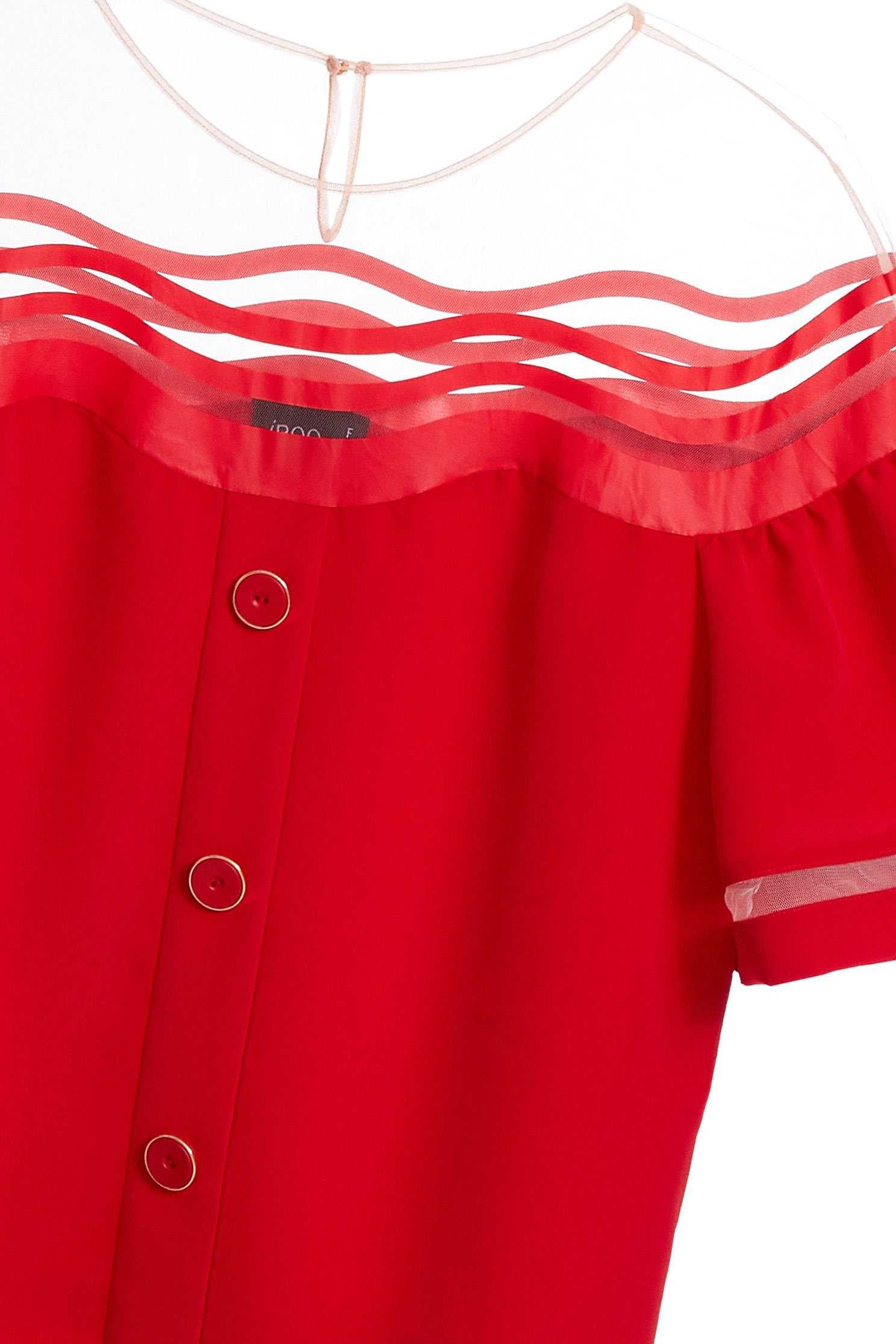 Breathable fashion top,top,roundnecktop,shortsleevetop,valentine,see-throughtop,girlfriendsspringtour