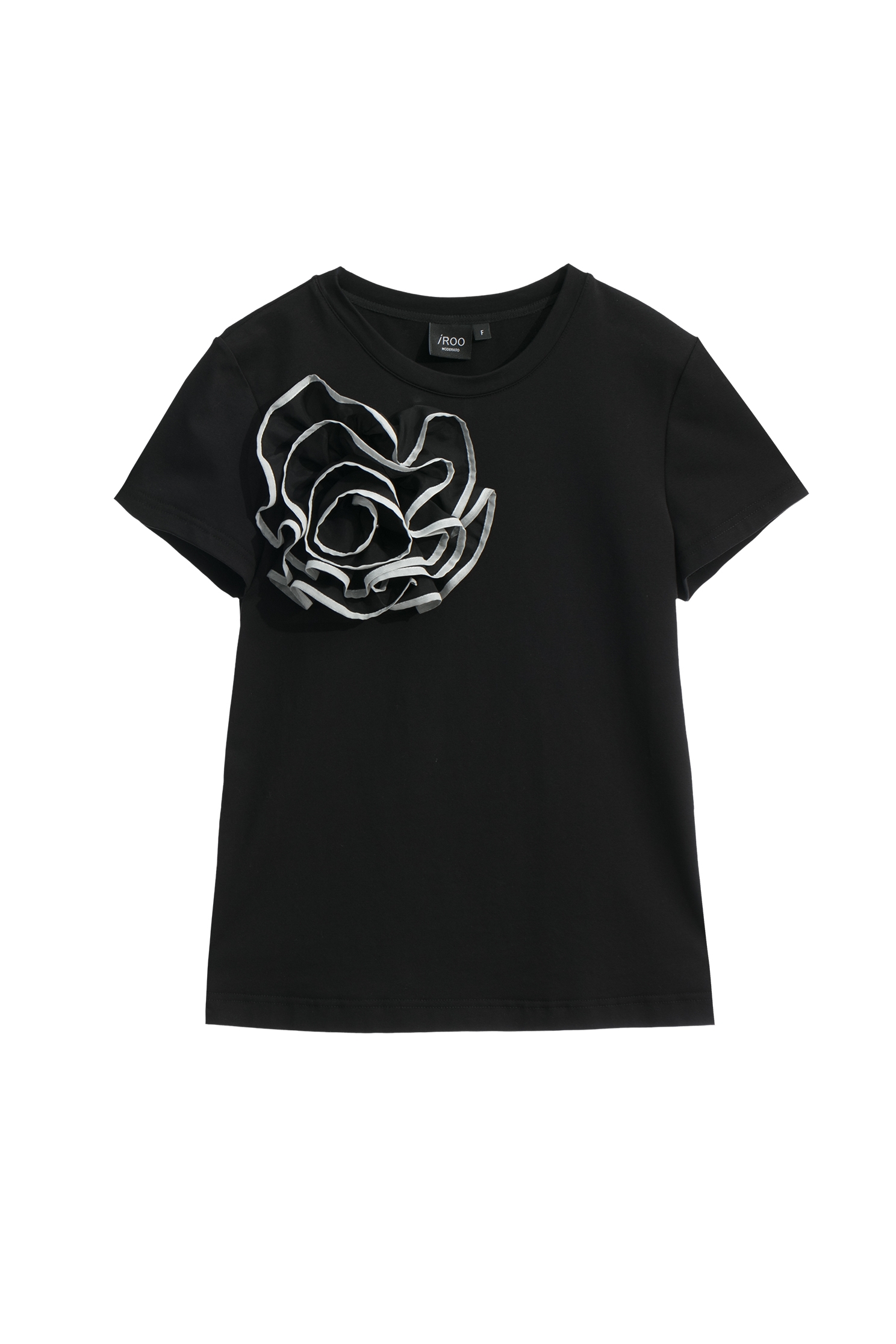 烏干繞花造型黑T恤烏干繞花造型黑T恤,上衣,秋冬穿搭,黑色上衣