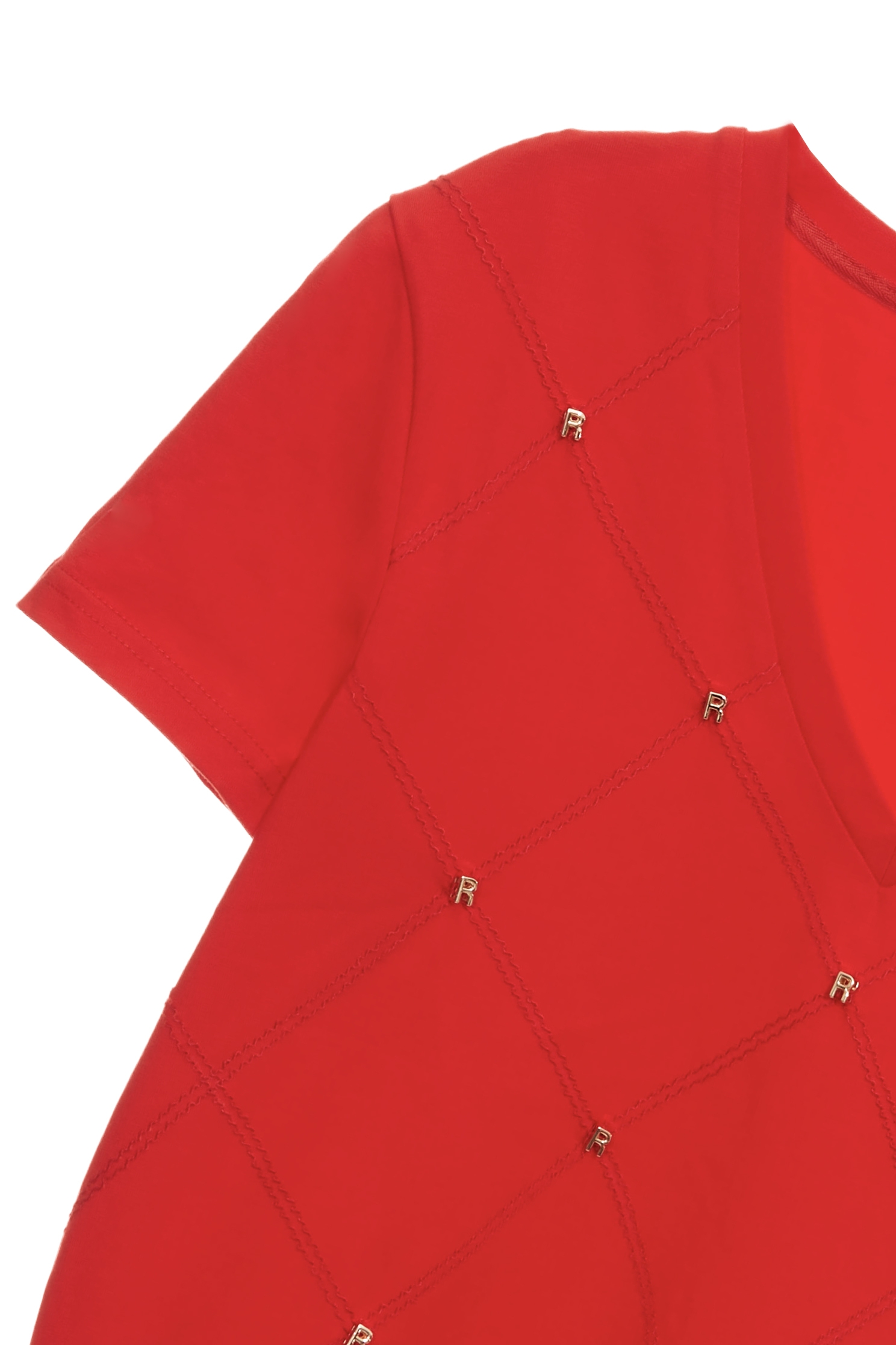 蜜餞紅棋盤格T恤上衣蜜餞紅棋盤格T恤上衣,上衣,刺繡,格紋,秋冬穿搭,純棉