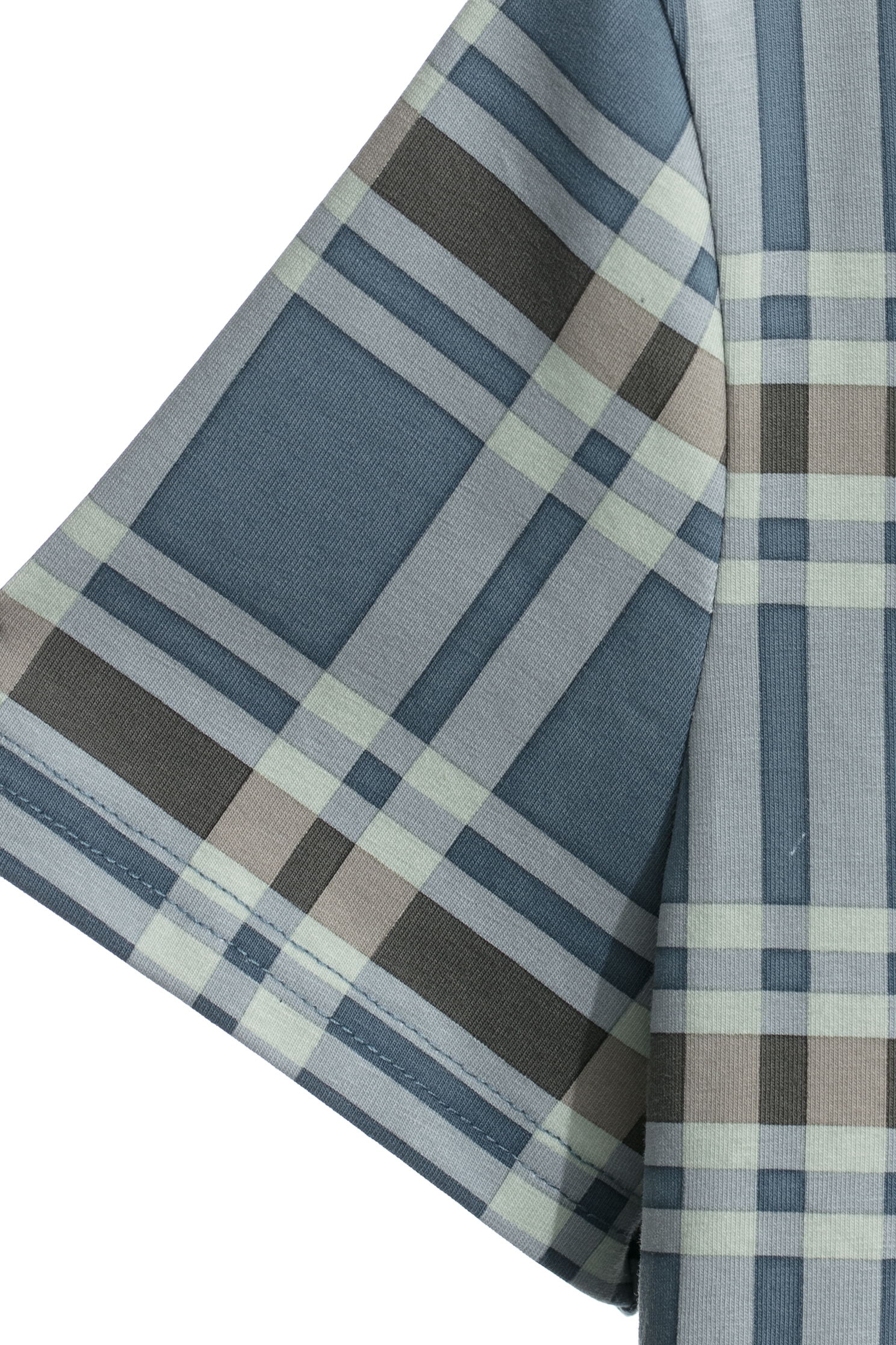 原力藍配色格紋T恤上衣原力藍配色格紋T恤上衣,上衣,刺繡,格紋,秋冬穿搭,純棉