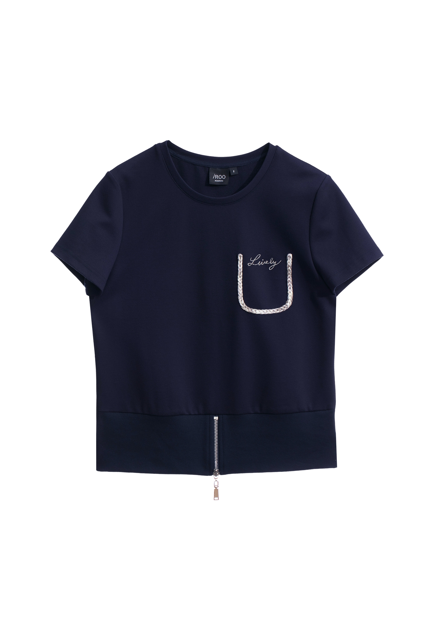 設計造型前拉鍊短袖上衣設計造型前拉鍊短袖上衣,上衣,秋冬穿搭