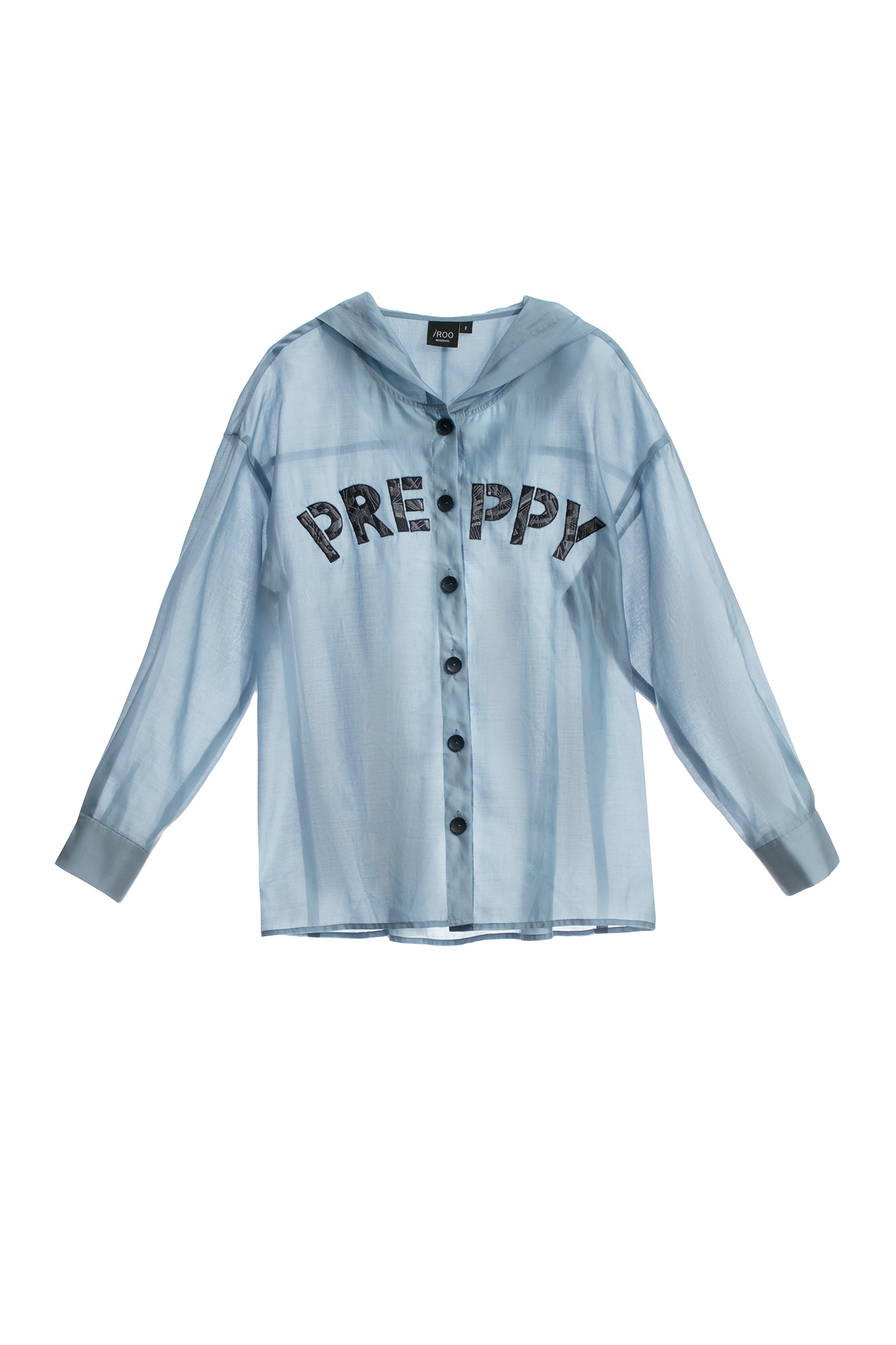 原力藍絲綿連帽上衣原力藍絲綿連帽上衣,上衣,刺繡,秋冬穿搭,襯衫,長版襯衫