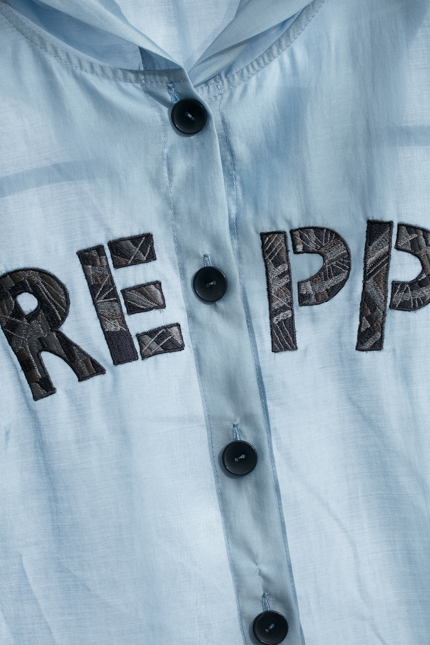 原力藍絲綿連帽上衣原力藍絲綿連帽上衣,上衣,刺繡,秋冬穿搭,襯衫,長版襯衫