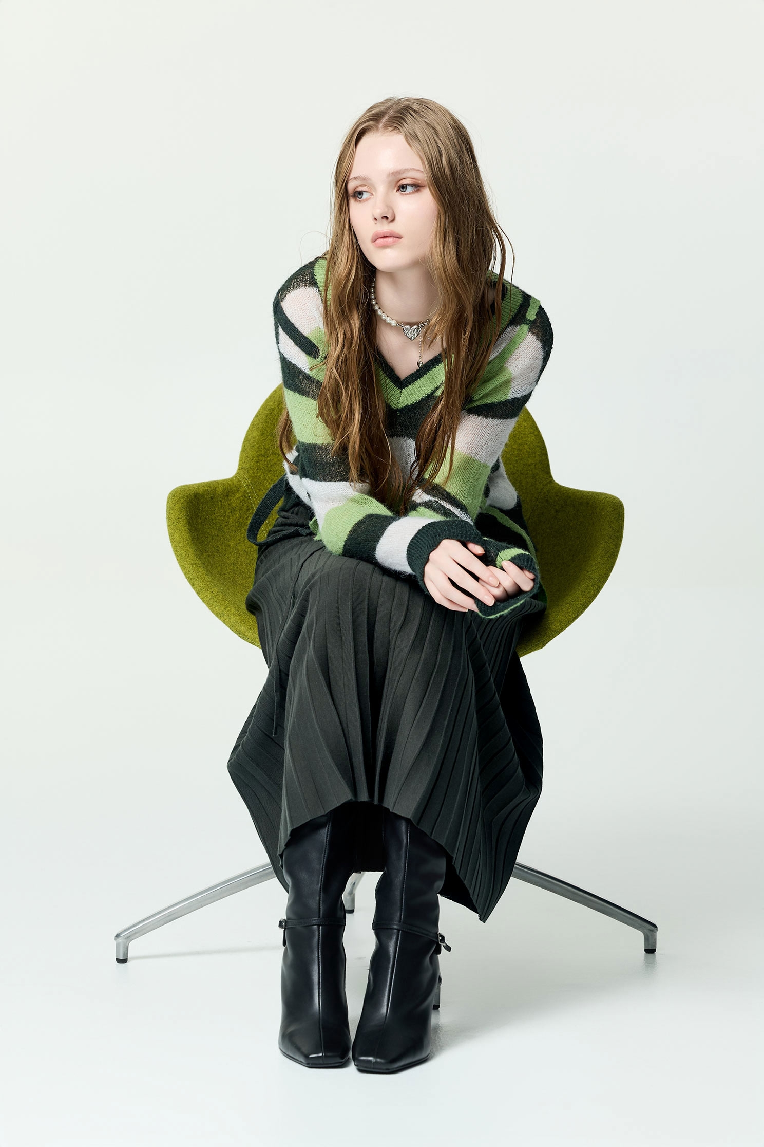 和田玉嵌織帶針織上衣和田玉嵌織帶針織上衣,上衣,秋冬穿搭,針織,針織衫