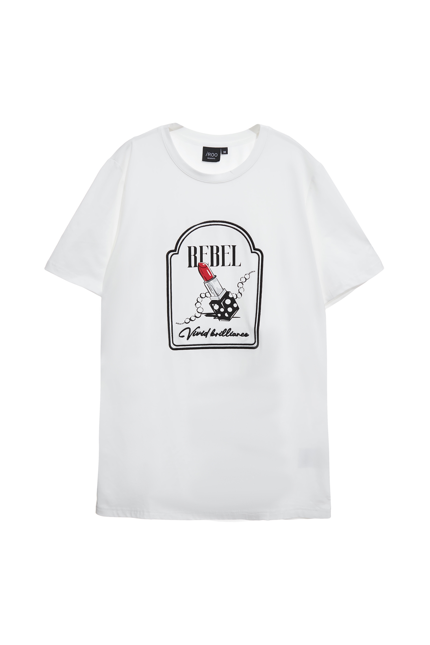 點點口紅印花寬鬆T點點口紅印花寬鬆T,T-Shirt,上衣,春夏穿搭,白色上衣