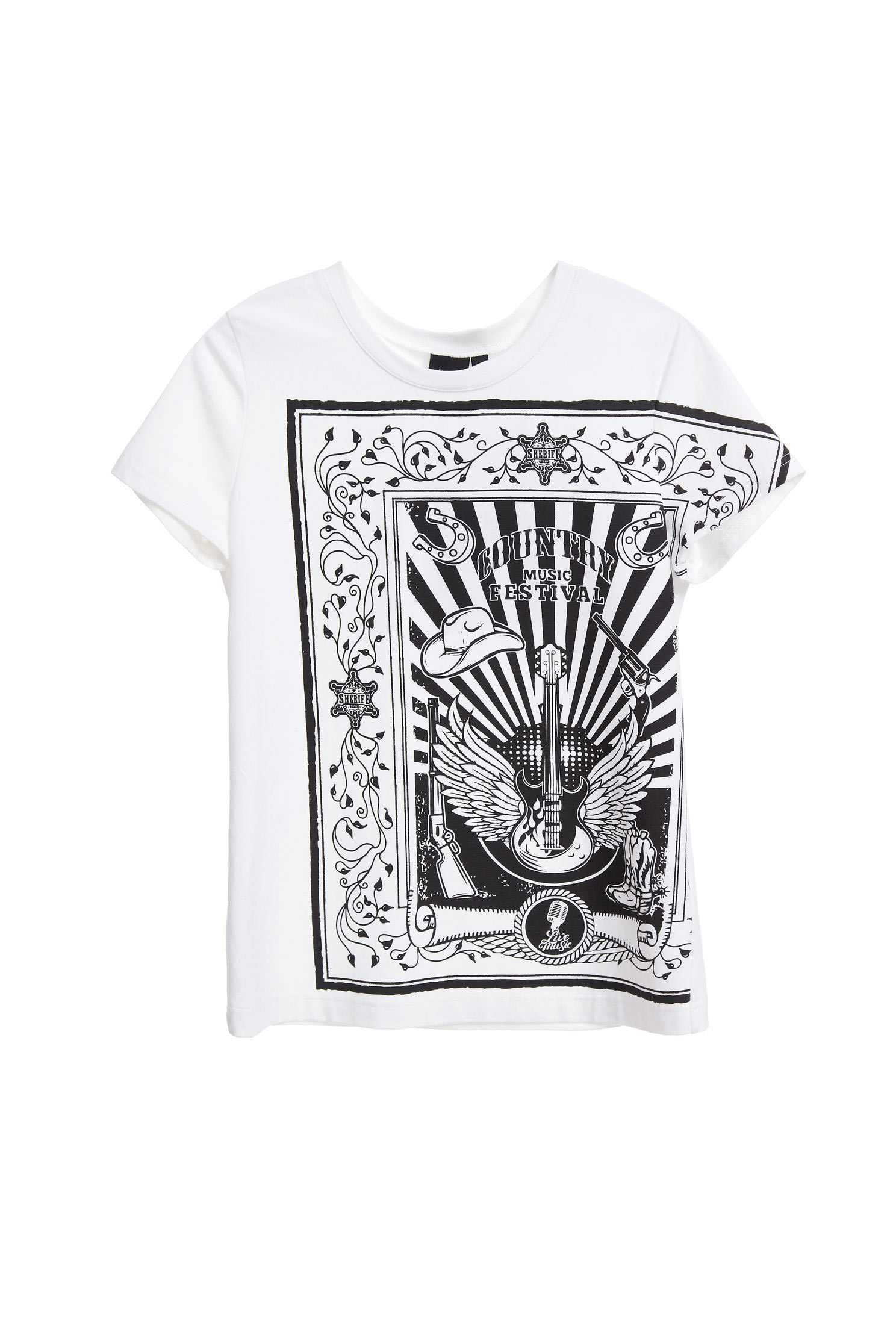 Cowboy printed T-shirt,T-Shirt,T恤,圓領上衣,短袖上衣