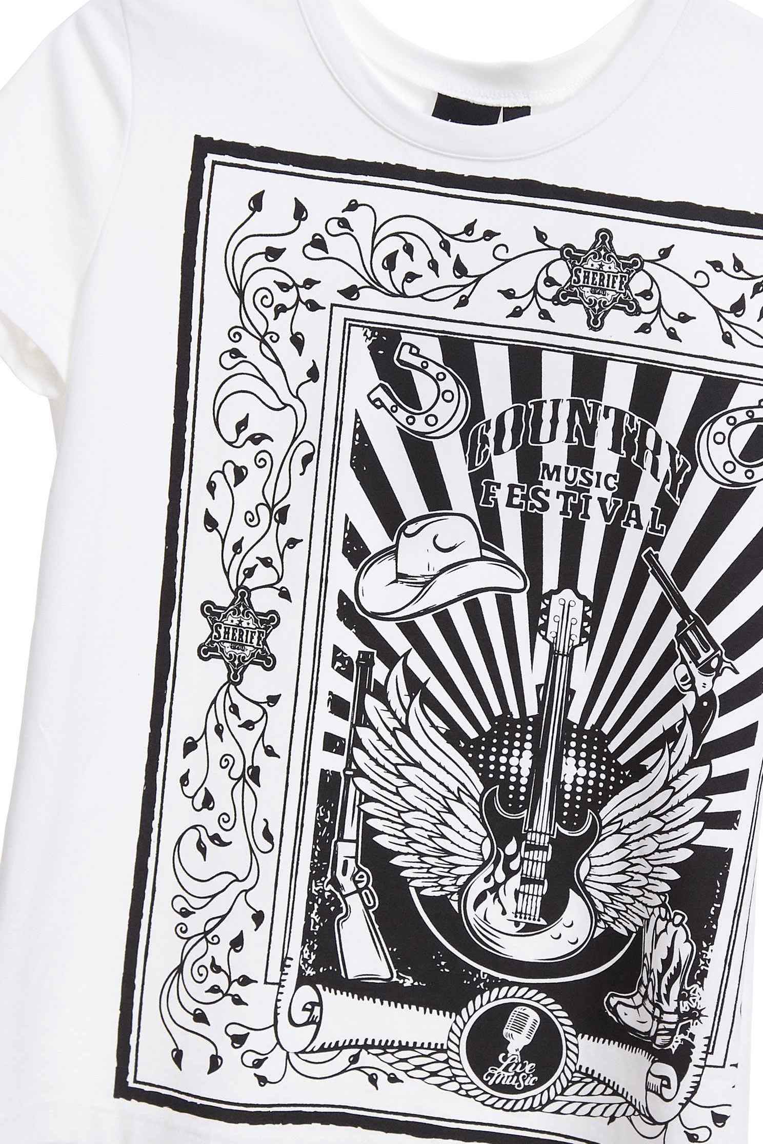 Cowboy printed T-shirt,T-Shirt,T恤,圓領上衣,短袖上衣