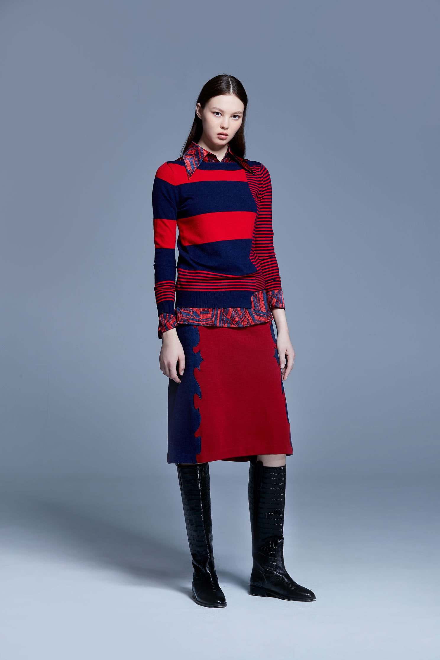 Red/black stripes sweater,knitting,knittedtop,knittedtop,longsleevetop
