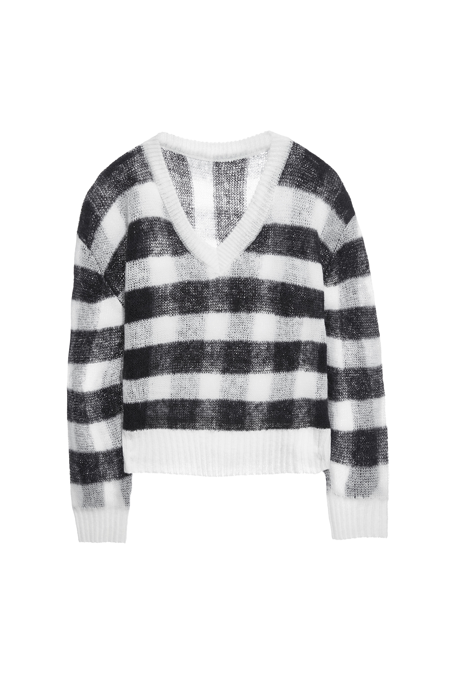 馬海毛格紋效果針織馬海毛格紋效果針織,上衣,格紋,秋冬穿搭,針織,針織衫