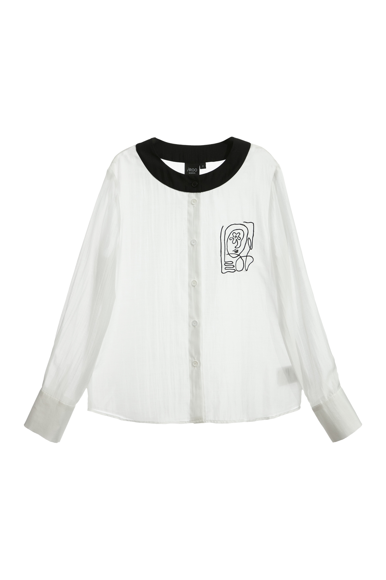 仿名畫感刺繡上衣仿名畫感刺繡上衣,上衣,刺繡,白色上衣,秋冬穿搭,襯衫