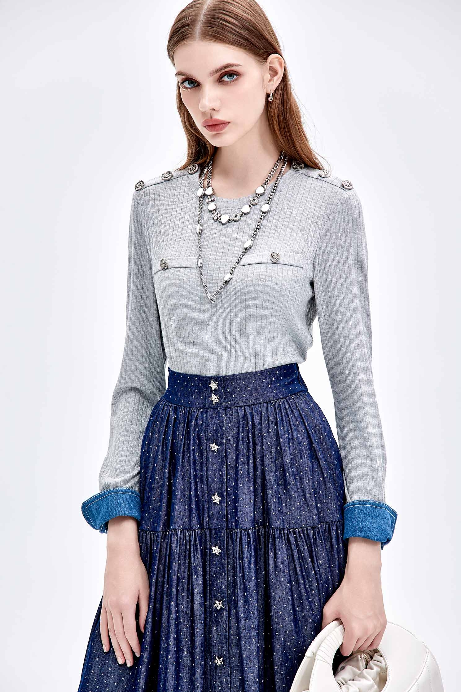 光澤感海軍風單品光澤感海軍風單品,上衣,條紋,牛仔,秋冬穿搭