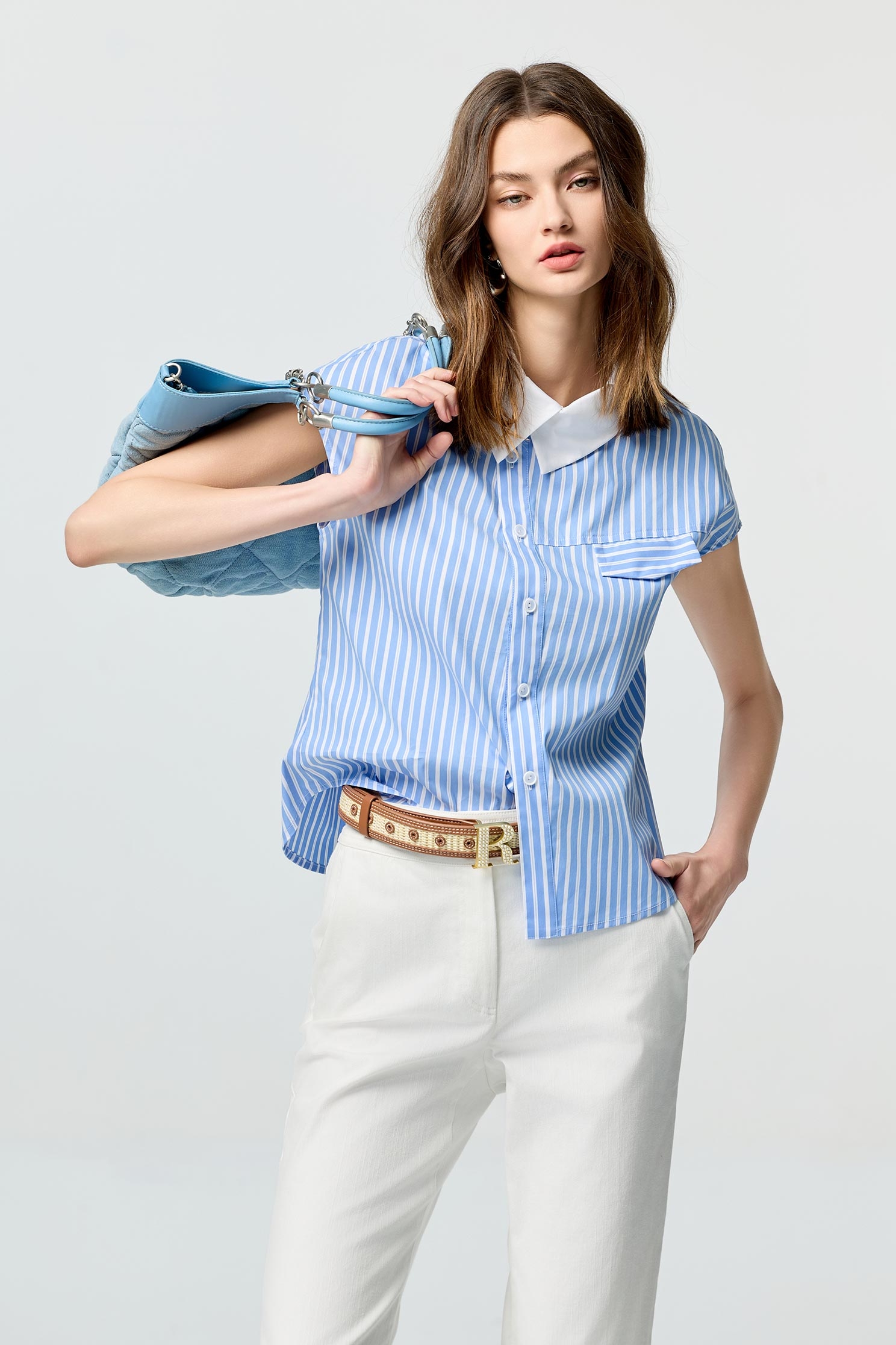 不對稱門襟造型上衣不對稱門襟造型上衣,上衣,秋冬穿搭,襯衫