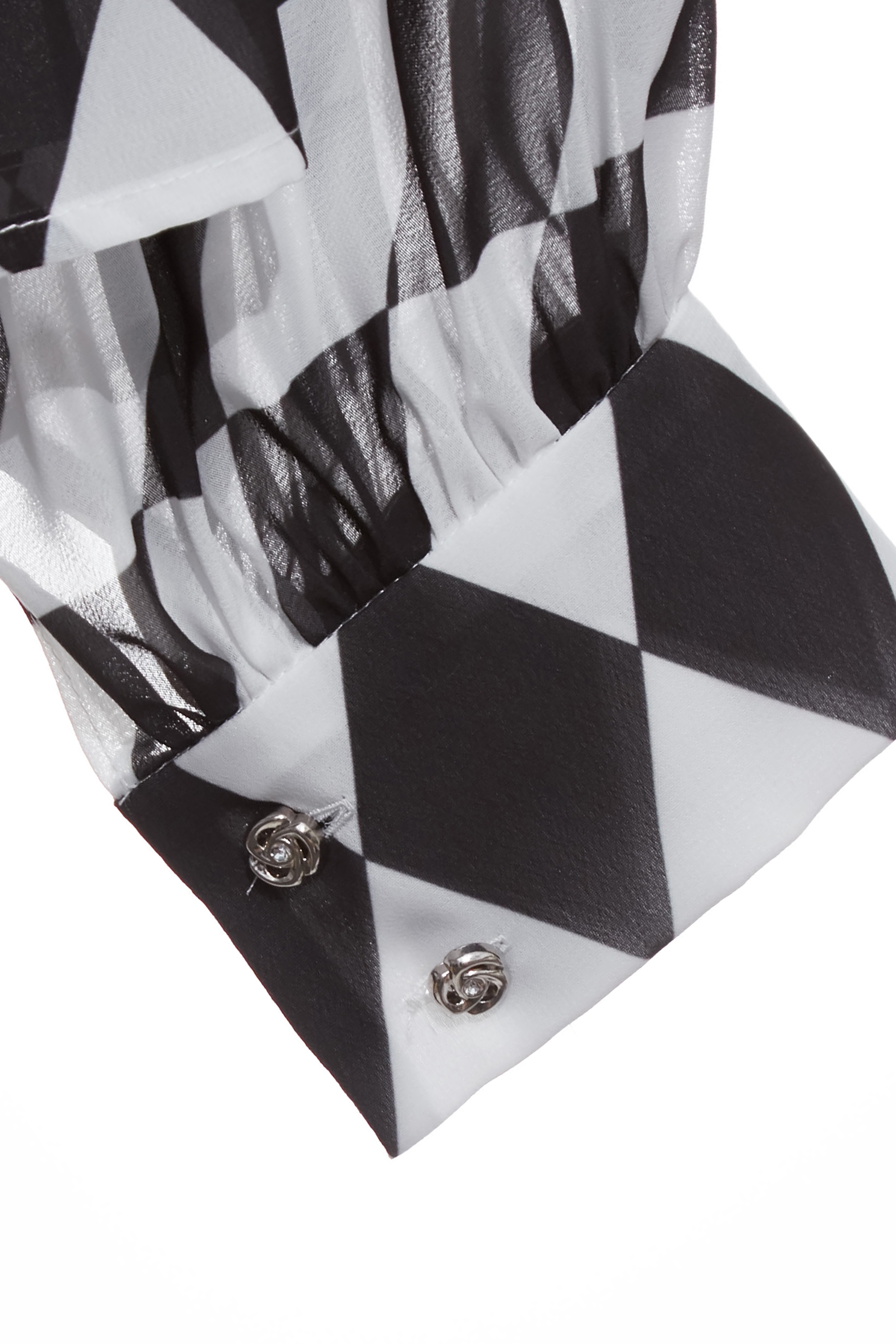 黑白菱形格紋連袖雪紡上衣黑白菱形格紋連袖雪紡上衣,上班OL穿搭,上衣,格紋,秋冬穿搭,雪紡,雪紡上衣