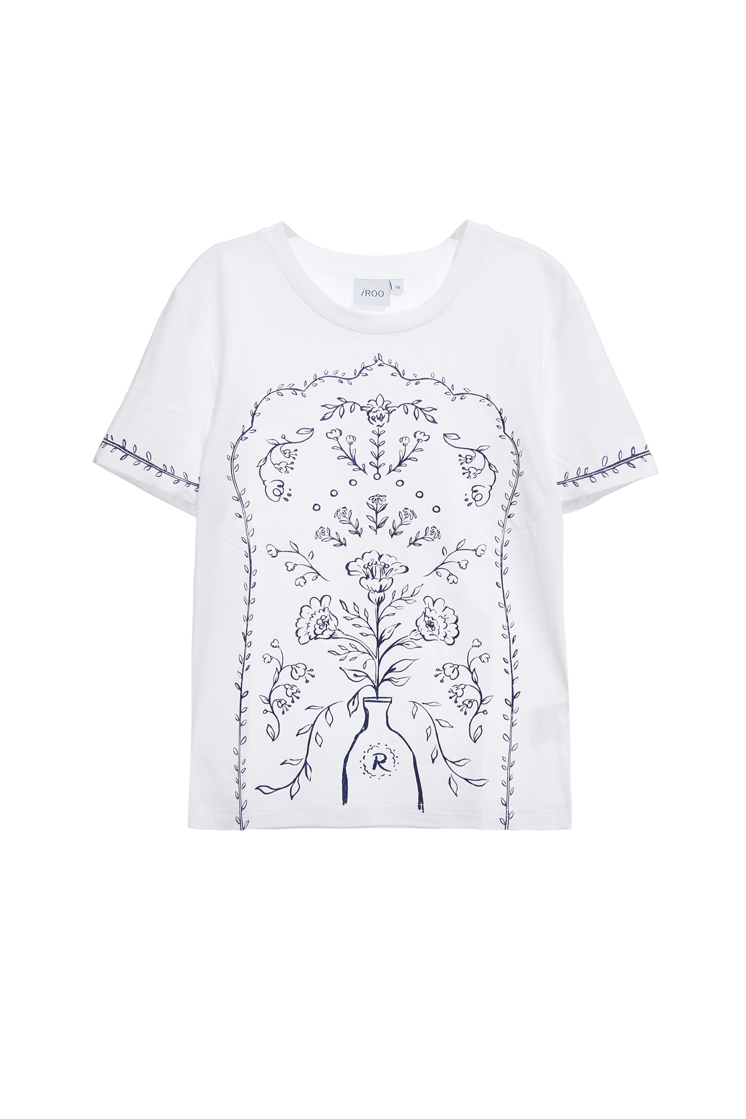 光學白復古壁花刺繡Ｔ恤上衣光學白復古壁花刺繡Ｔ恤上衣,T-Shirt,T恤,上衣,刺繡,秋冬穿搭,約會特輯,純棉,花花世界