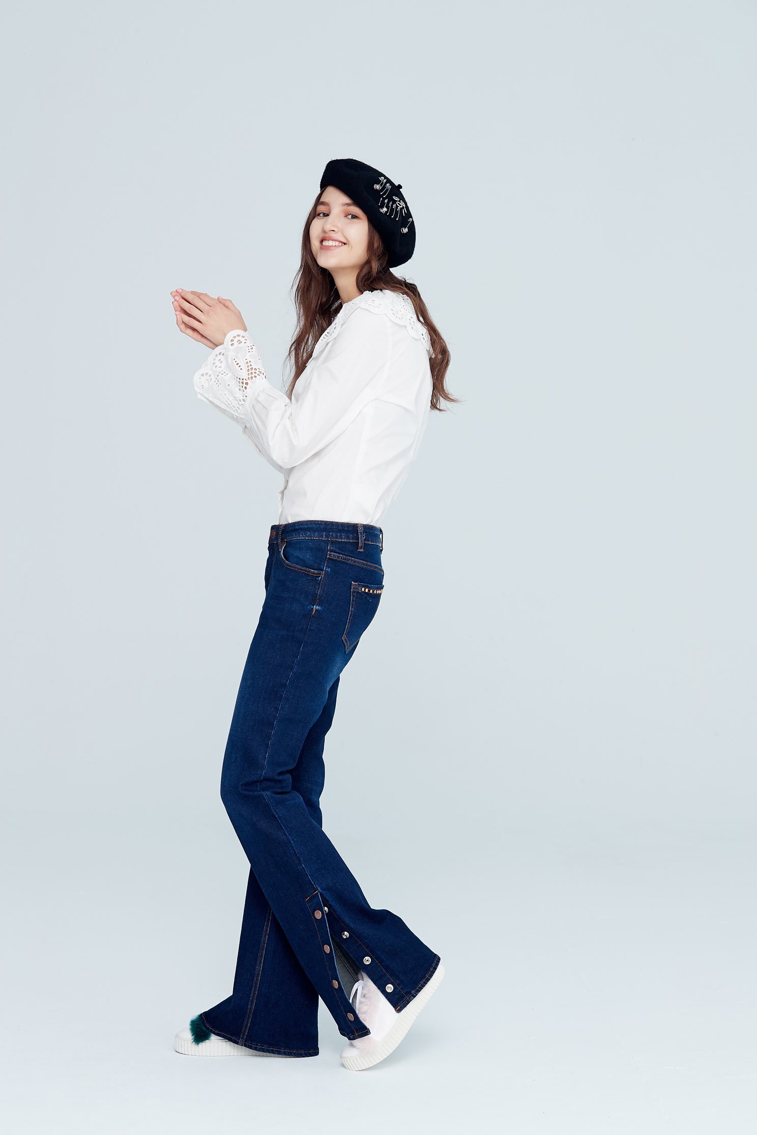 Classical elegant design top,Top,白色上衣,Cotton,Blouse,長袖上衣