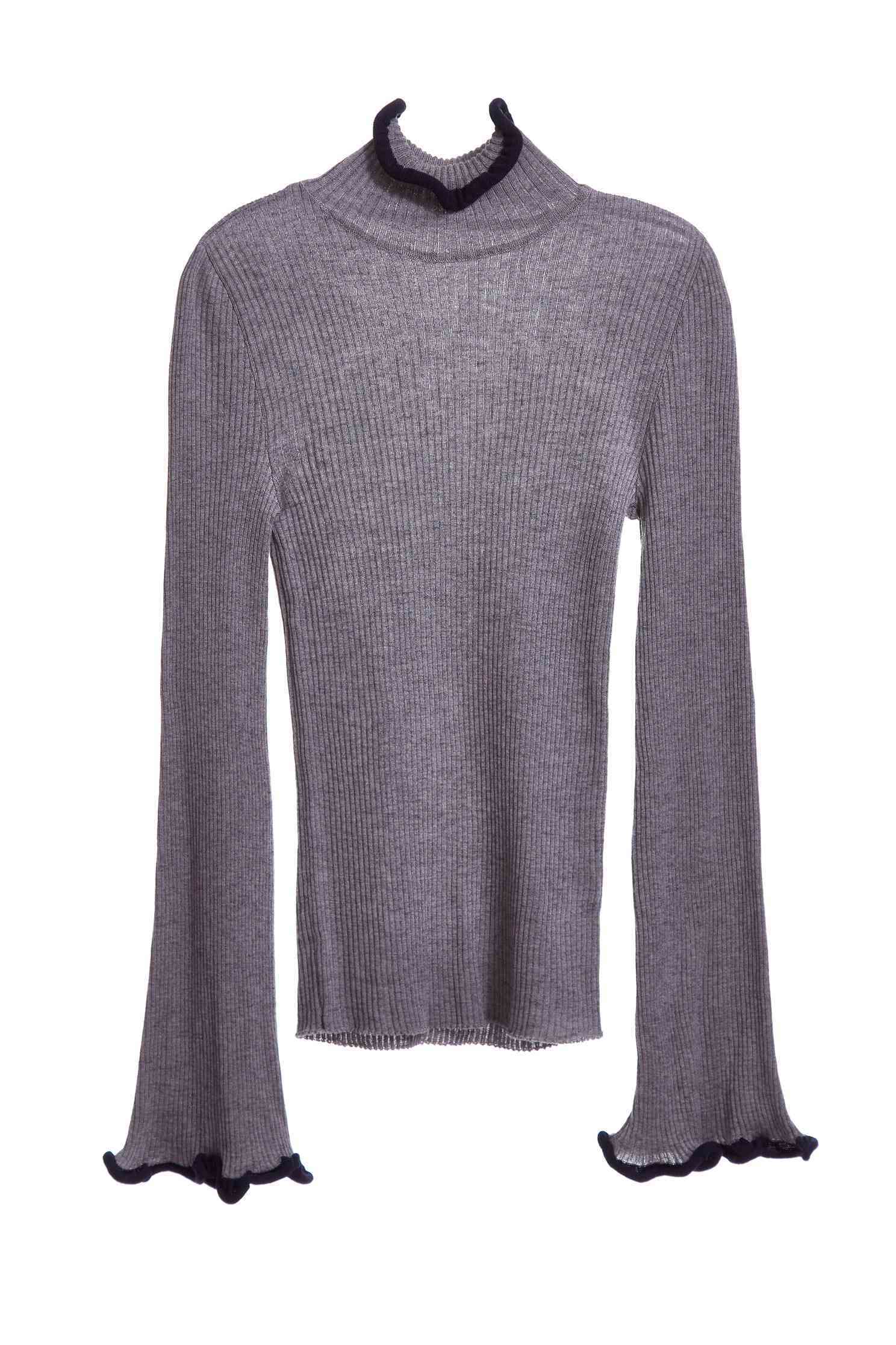 Wavy style knit long sleeve top,top,knitting,knittedtop,knittedtop,longsleevetop