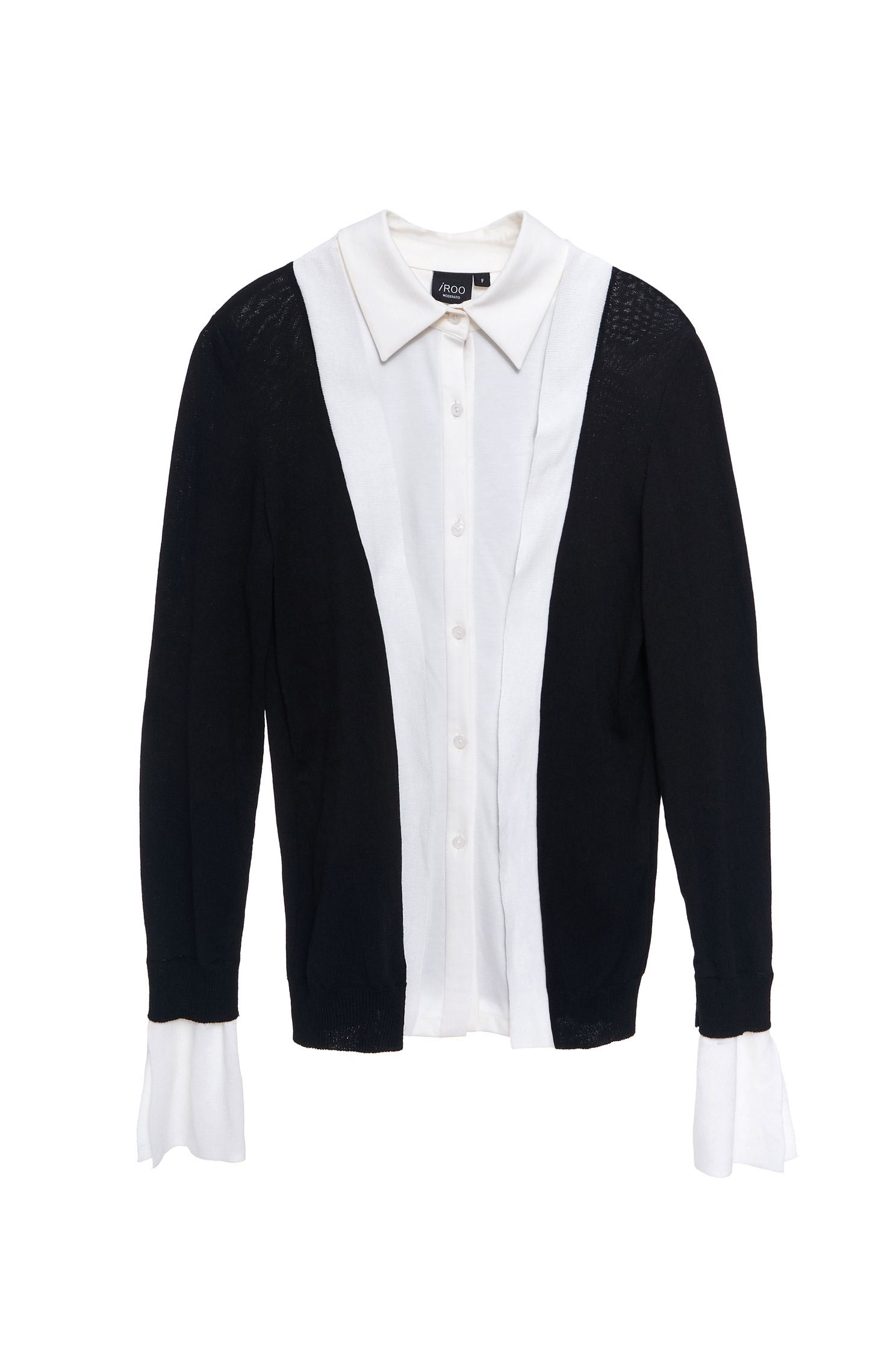 Black/white knitting shirt top,Top,Blouse,knitting,Knitted top,Knitted Top,長袖上衣