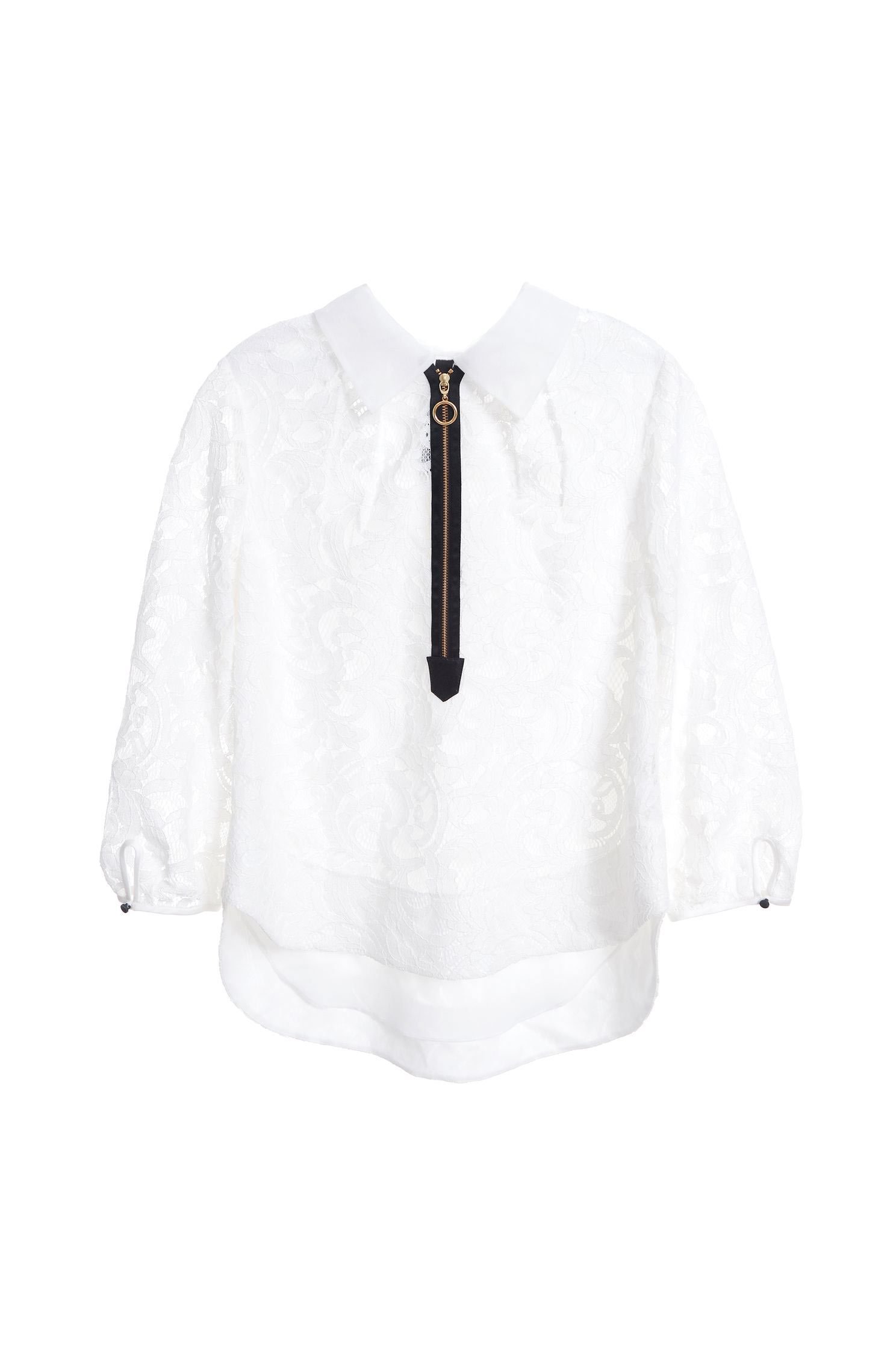 West Lace Rolling Top,Top,白色上衣,Lace,Laced Top,長袖上衣