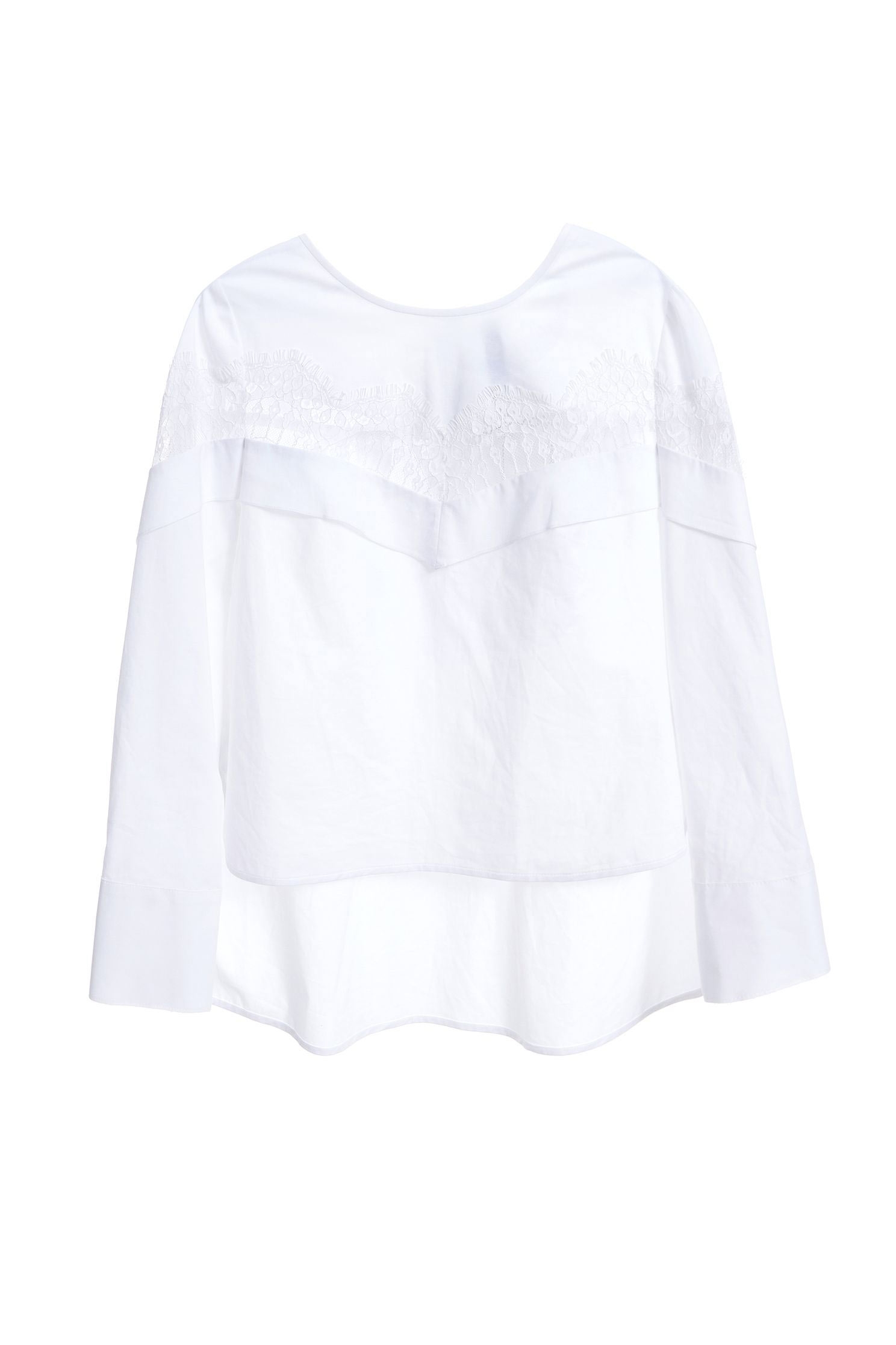 Lace ruffle shirt top,Top,白色上衣,簍空上衣,Cotton,Lace,Laced Top,Blouse,長袖上衣