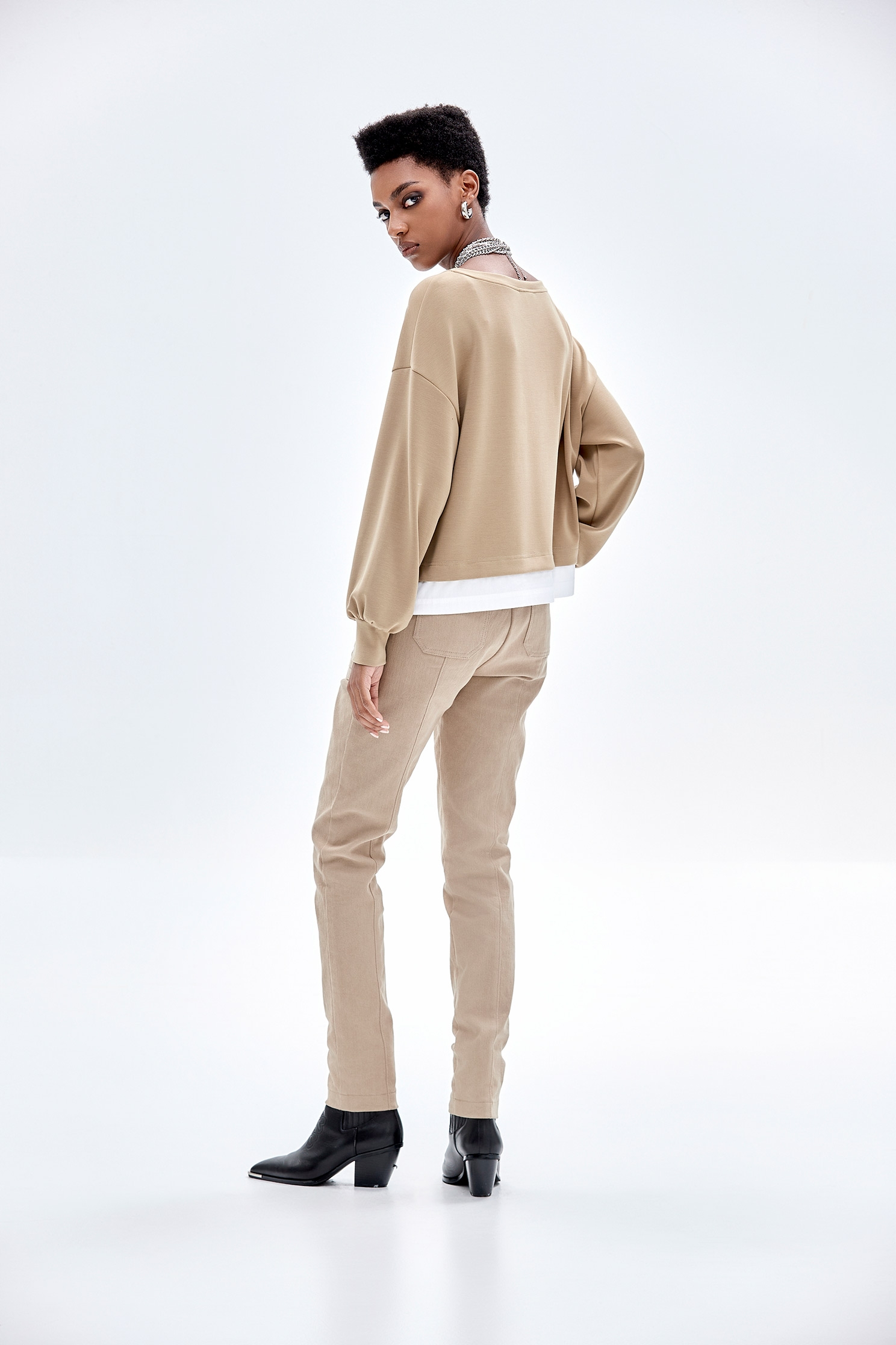 月見草色假兩件上衣月見草色假兩件上衣,上衣,秋冬穿搭