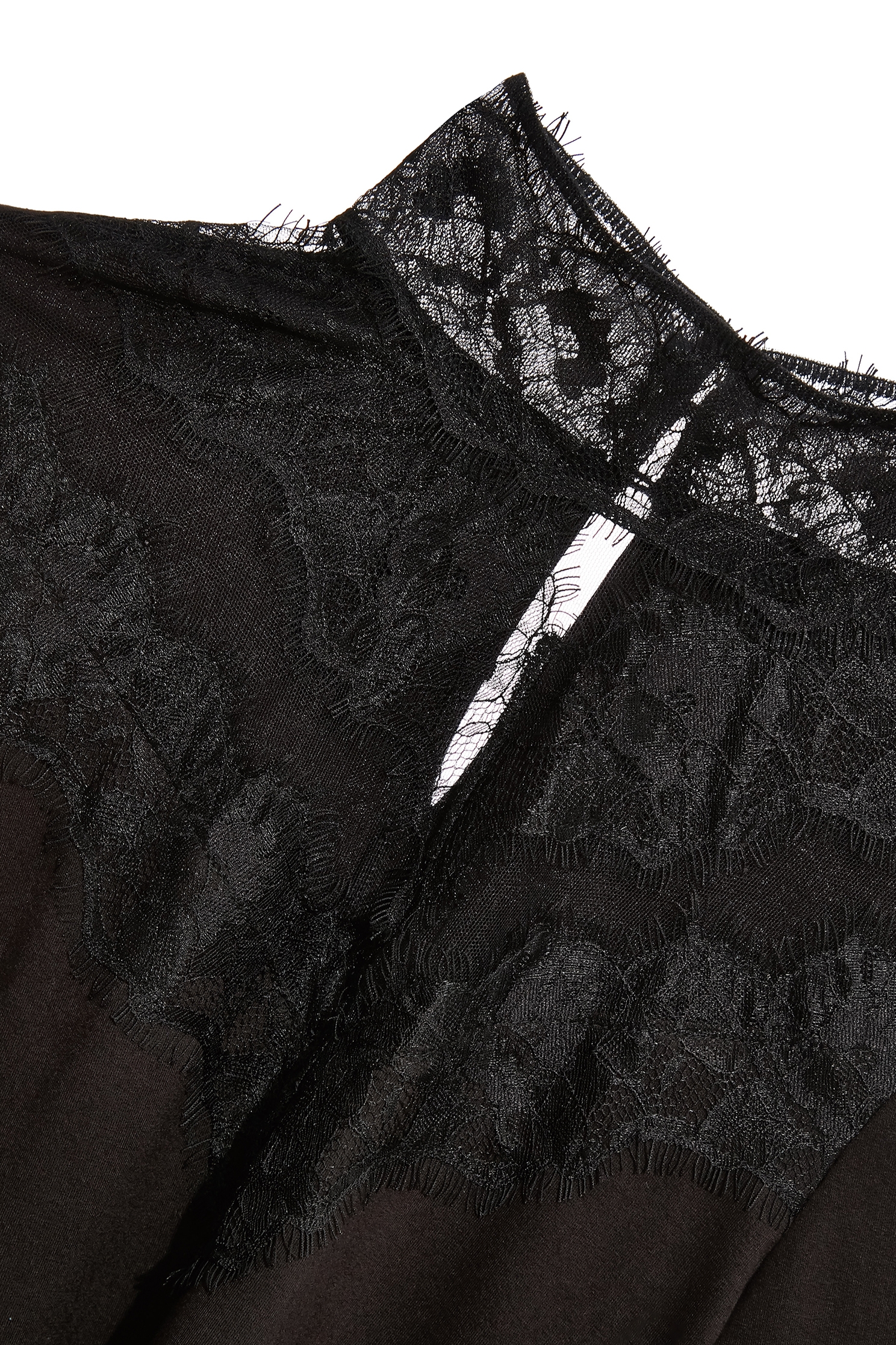 極致黑小高領蕾絲細節上衣極致黑小高領蕾絲細節上衣,上衣,秋冬穿搭,蕾絲,蕾絲上衣