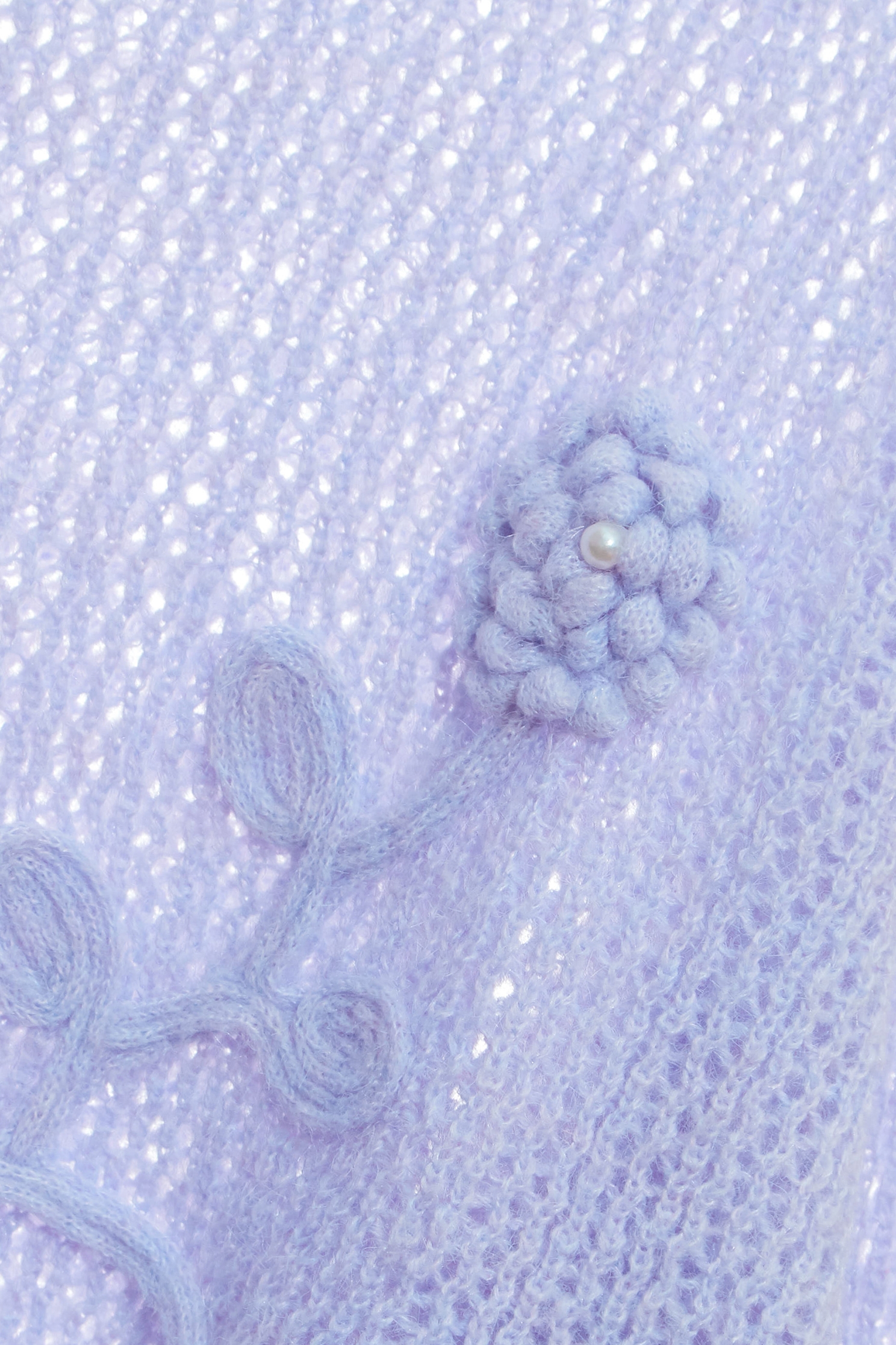 輕柔薰衣草色花卉針織上衣輕柔薰衣草色花卉針織上衣,上衣,秋冬穿搭,花花世界,針織,針織衫