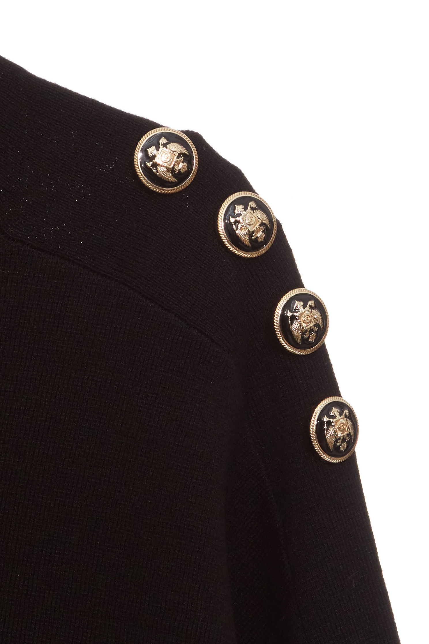 極致黑高領釦飾針織上衣極致黑高領釦飾針織上衣,上衣,人氣商品,秋冬穿搭,針織,針織衫,黑色上衣