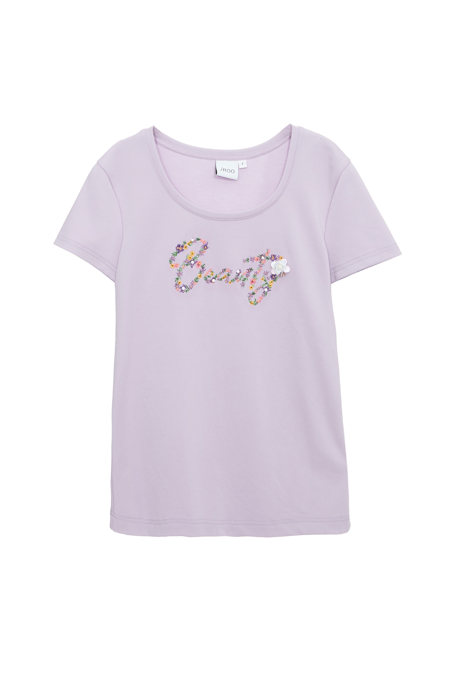 輕柔薰衣草色繡花上衣輕柔薰衣草色繡花上衣,T-Shirt,上衣,刺繡,秋冬穿搭,繡花