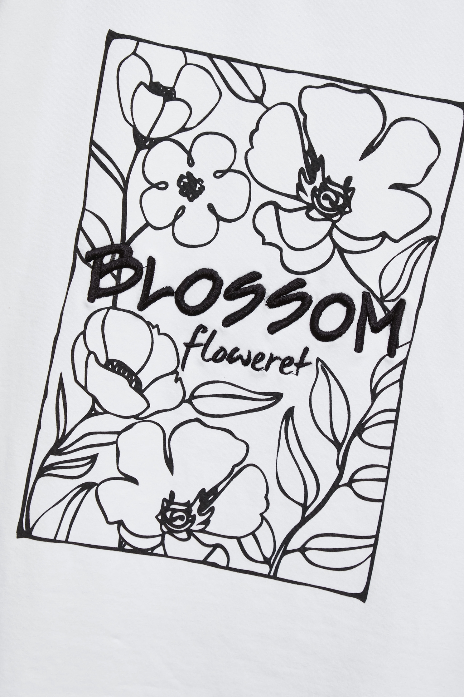 手繪花印繡圖騰T恤手繪花印繡圖騰T恤,上衣,白色上衣,秋冬穿搭,純棉,繡花