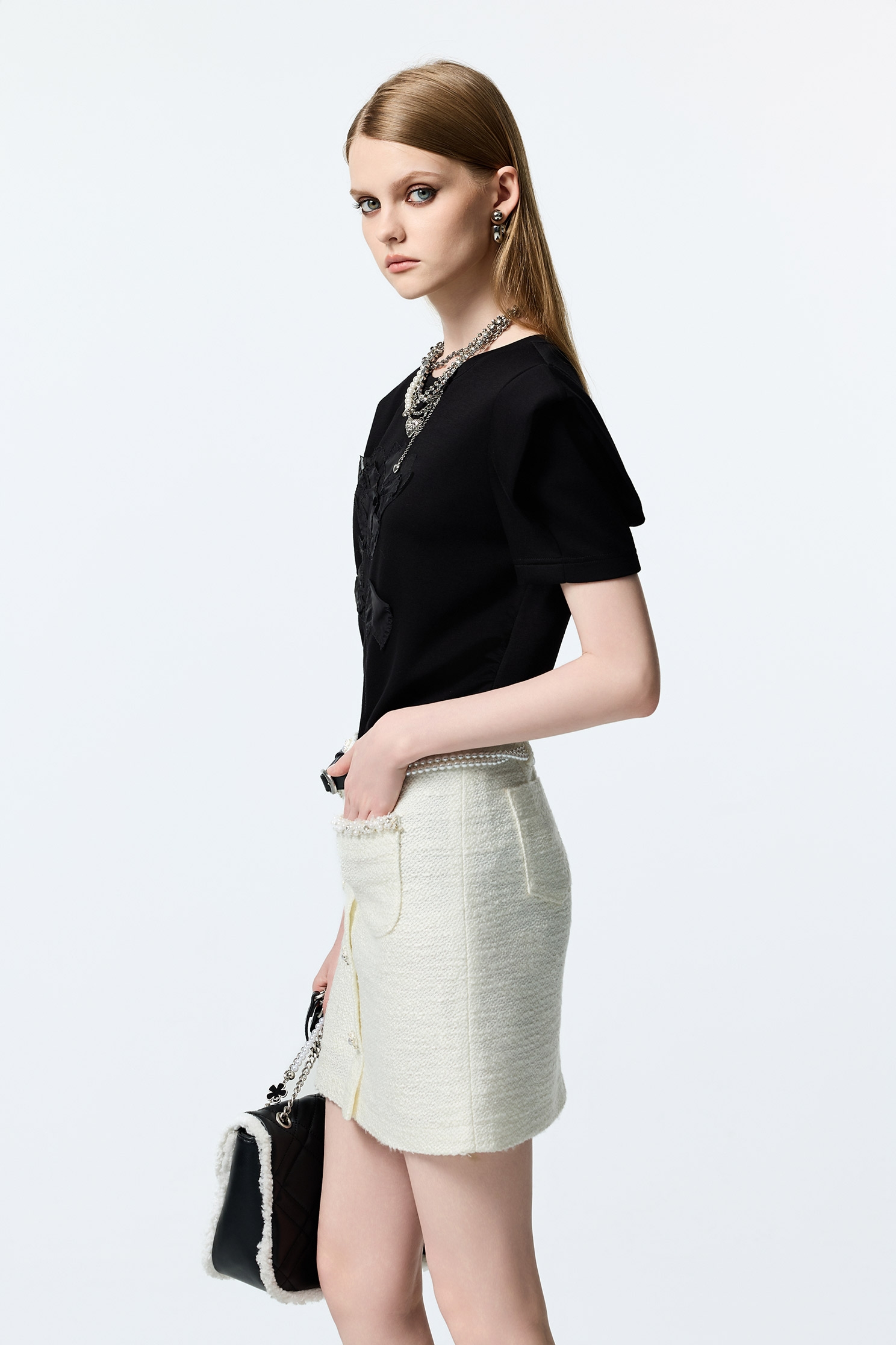 立體花片手帕繡空氣布單品立體花片手帕繡空氣布單品,上班OL穿搭,上衣,秋冬穿搭,花花世界