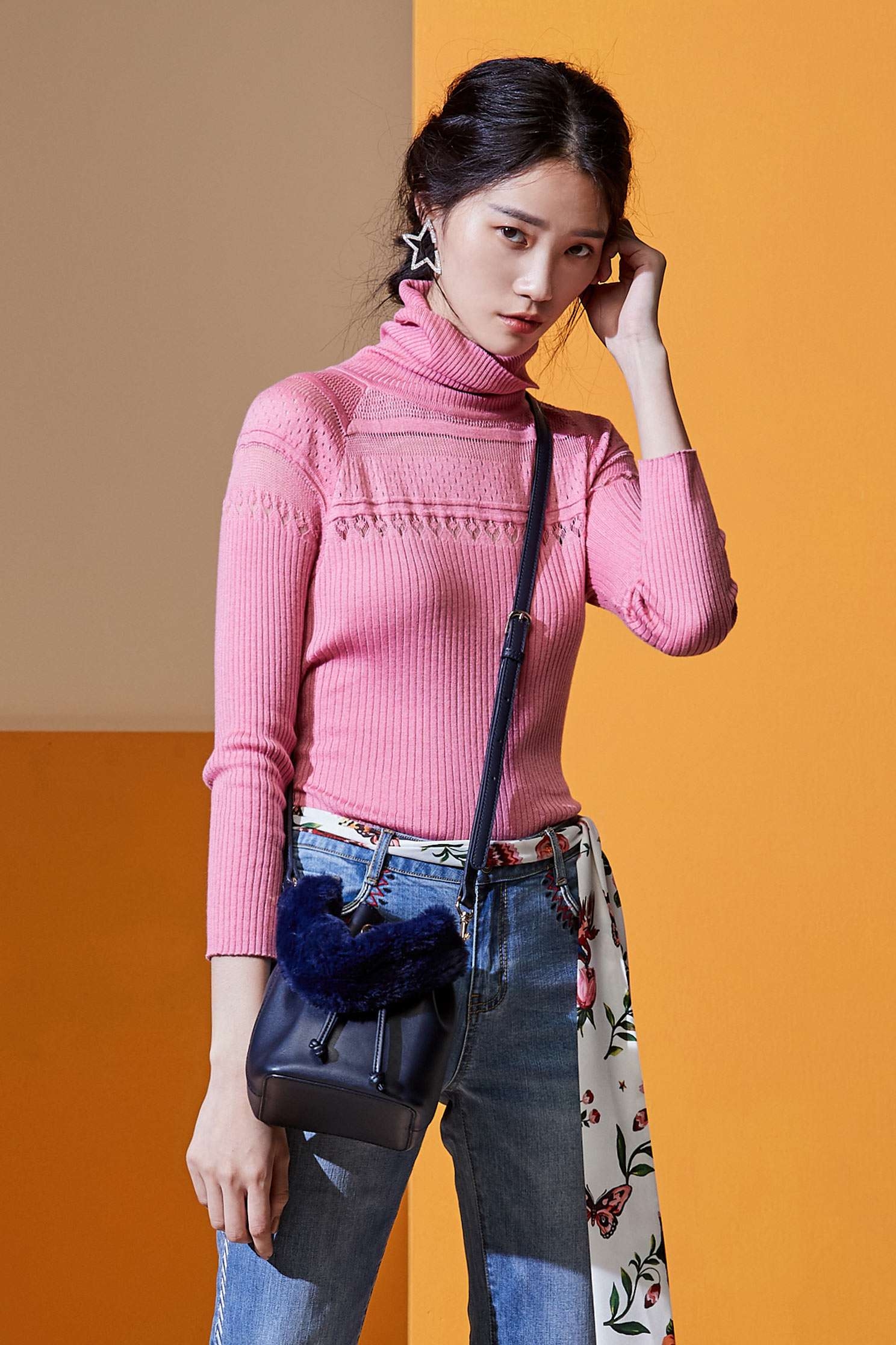 Smoked pink geometry hollow knitwear,top,croptop,knitting,knittedtop,knittedtop