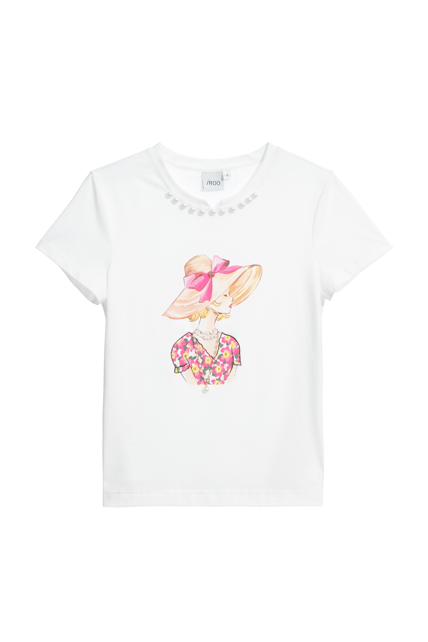 度假美人印花T恤上衣度假美人印花T恤上衣,T-Shirt,上衣,春夏穿搭,珍珠,白色上衣,純棉