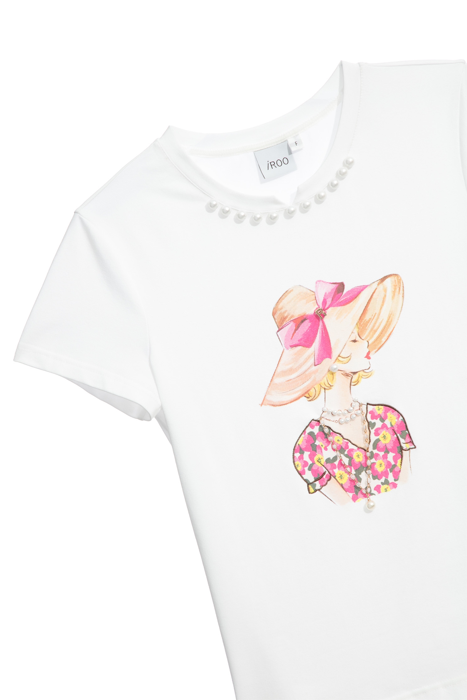 度假美人印花T恤上衣度假美人印花T恤上衣,T-Shirt,上衣,春夏穿搭,珍珠,白色上衣,純棉