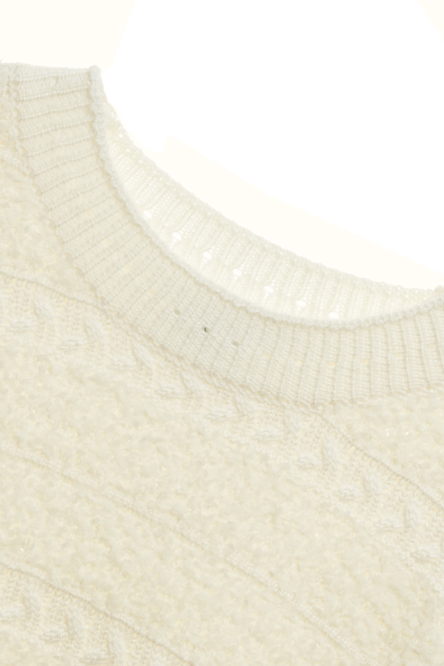 偽鑲蕾絲造型針織上衣偽鑲蕾絲造型針織上衣,上衣,條紋,白色上衣,秋冬穿搭,蕾絲,針織,針織衫