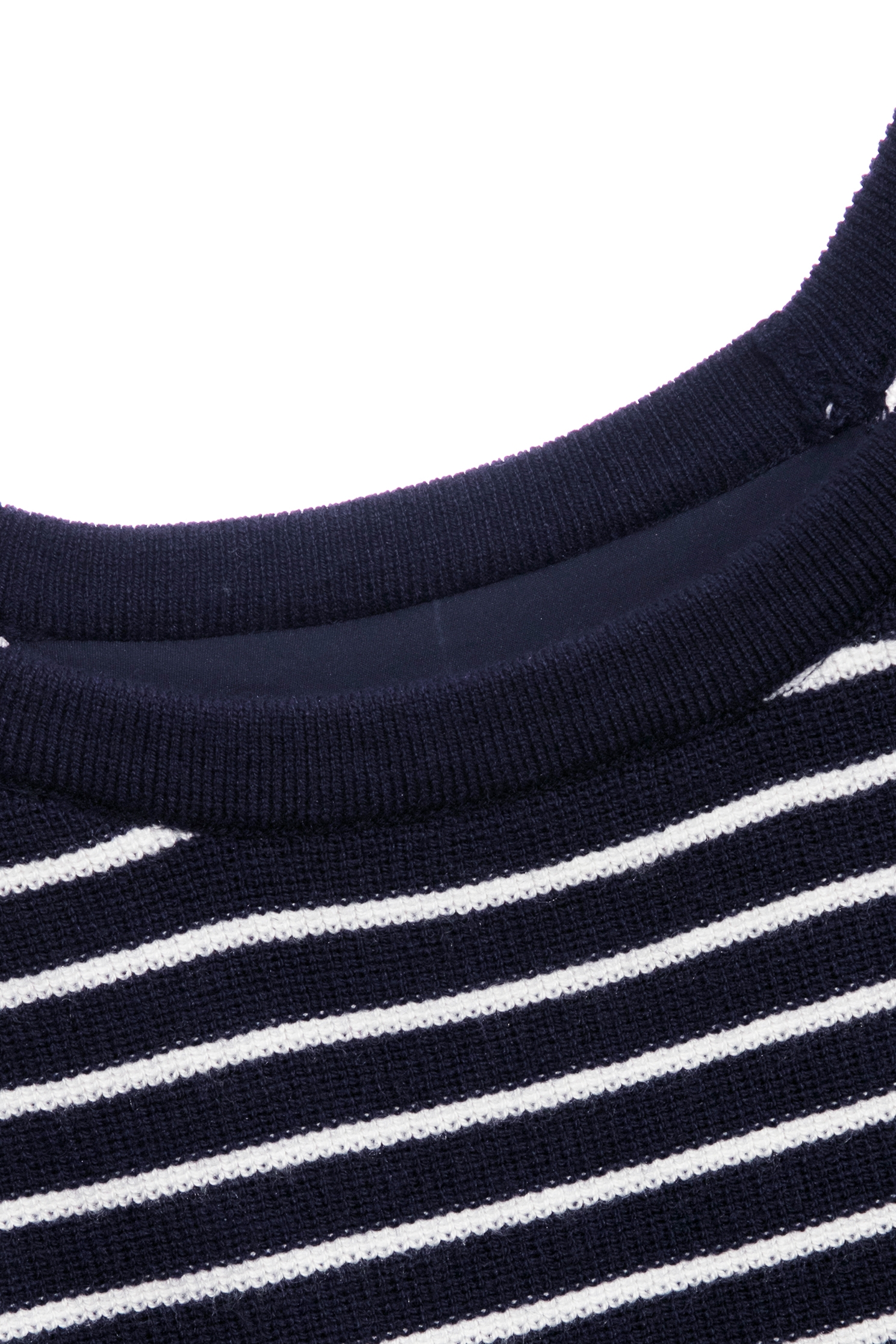 午夜藍異材質拼接針織上衣午夜藍異材質拼接針織上衣,上衣,條紋,秋冬穿搭,針織,針織衫