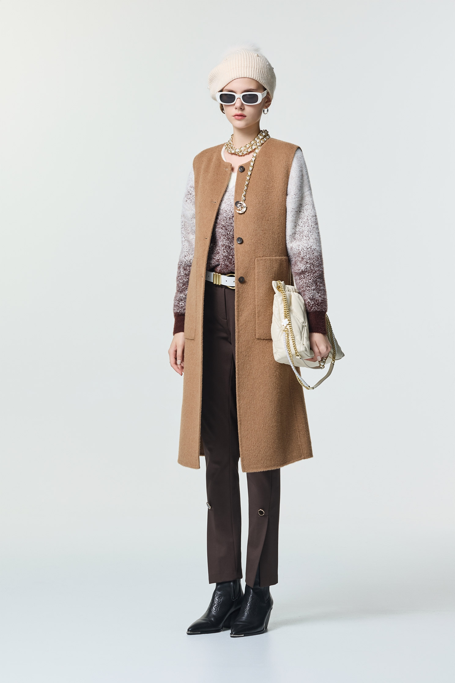 質樸焦糖色漸層針織上衣質樸焦糖色漸層針織上衣,上衣,人氣商品,秋冬穿搭,針織,針織衫