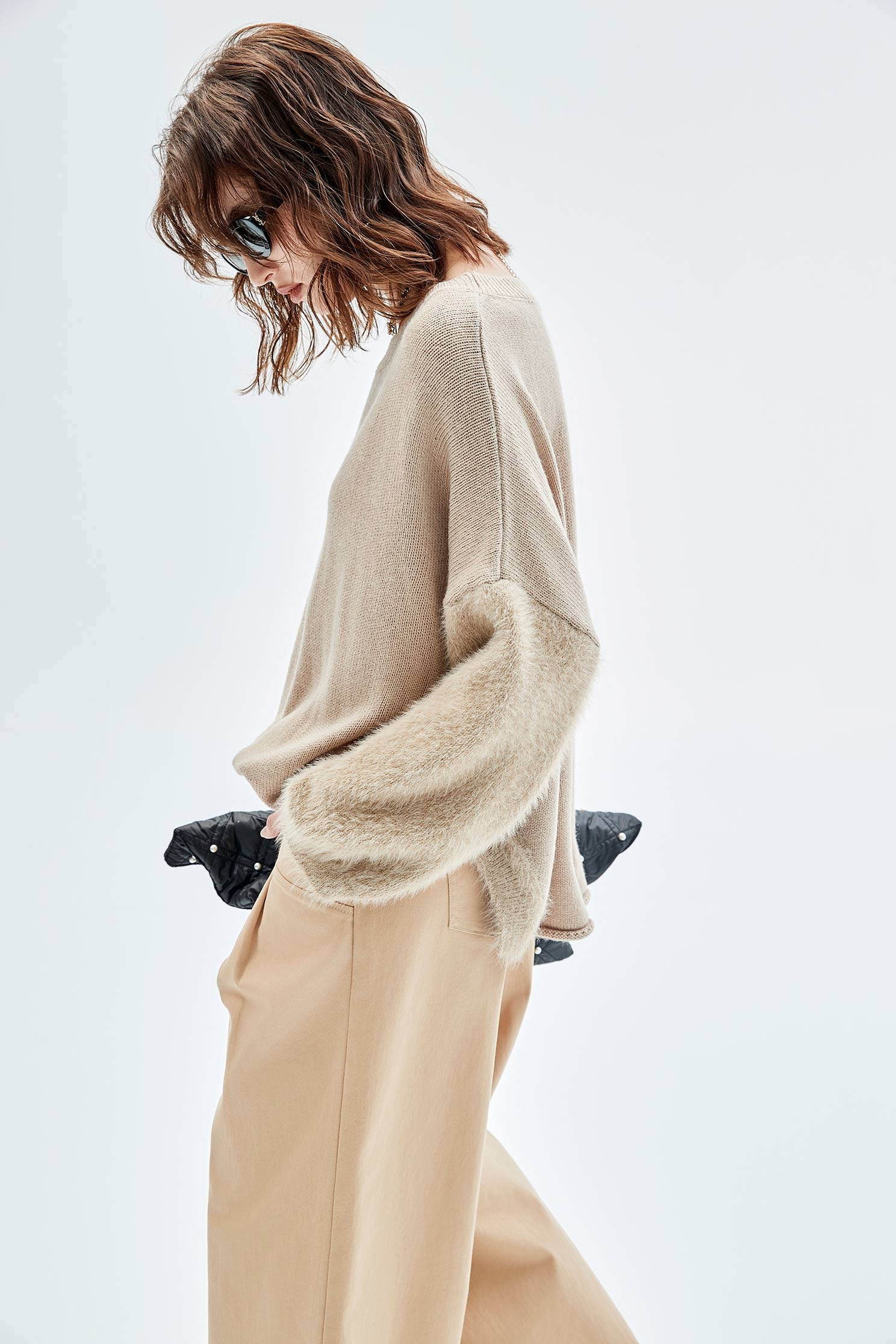 淺木色針織上衣淺木色針織上衣,上衣,人氣商品,秋冬穿搭,針織,針織衫