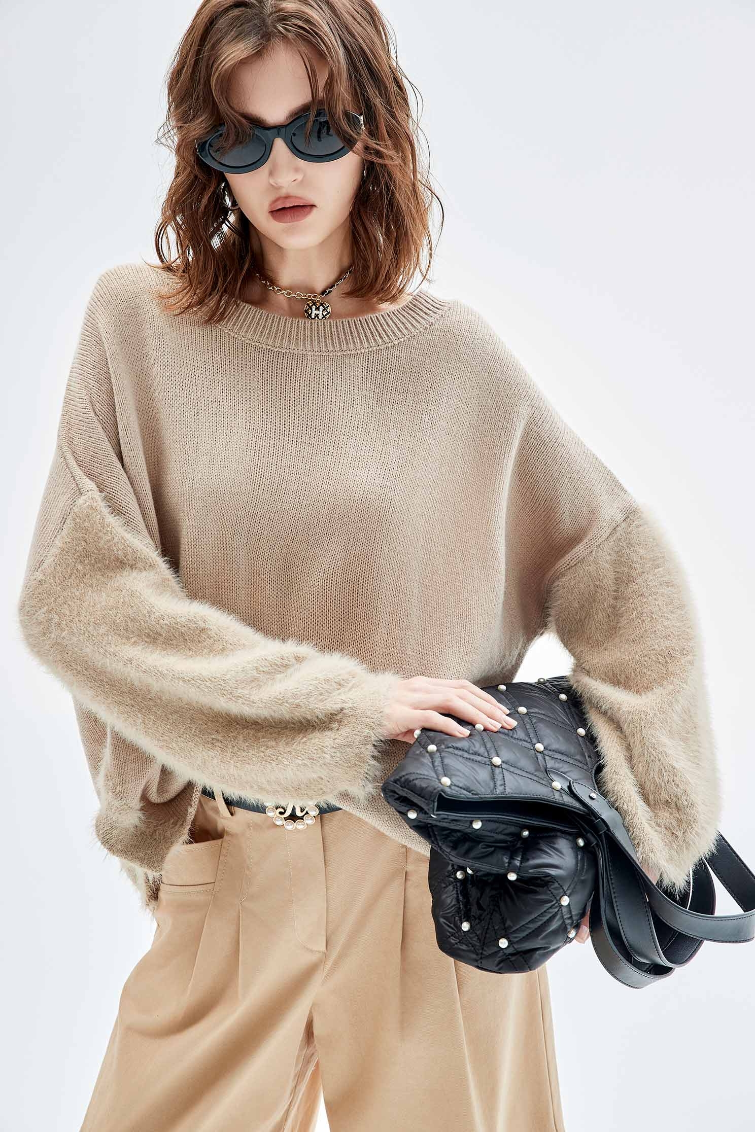 淺木色針織上衣淺木色針織上衣,上衣,人氣商品,秋冬穿搭,針織,針織衫