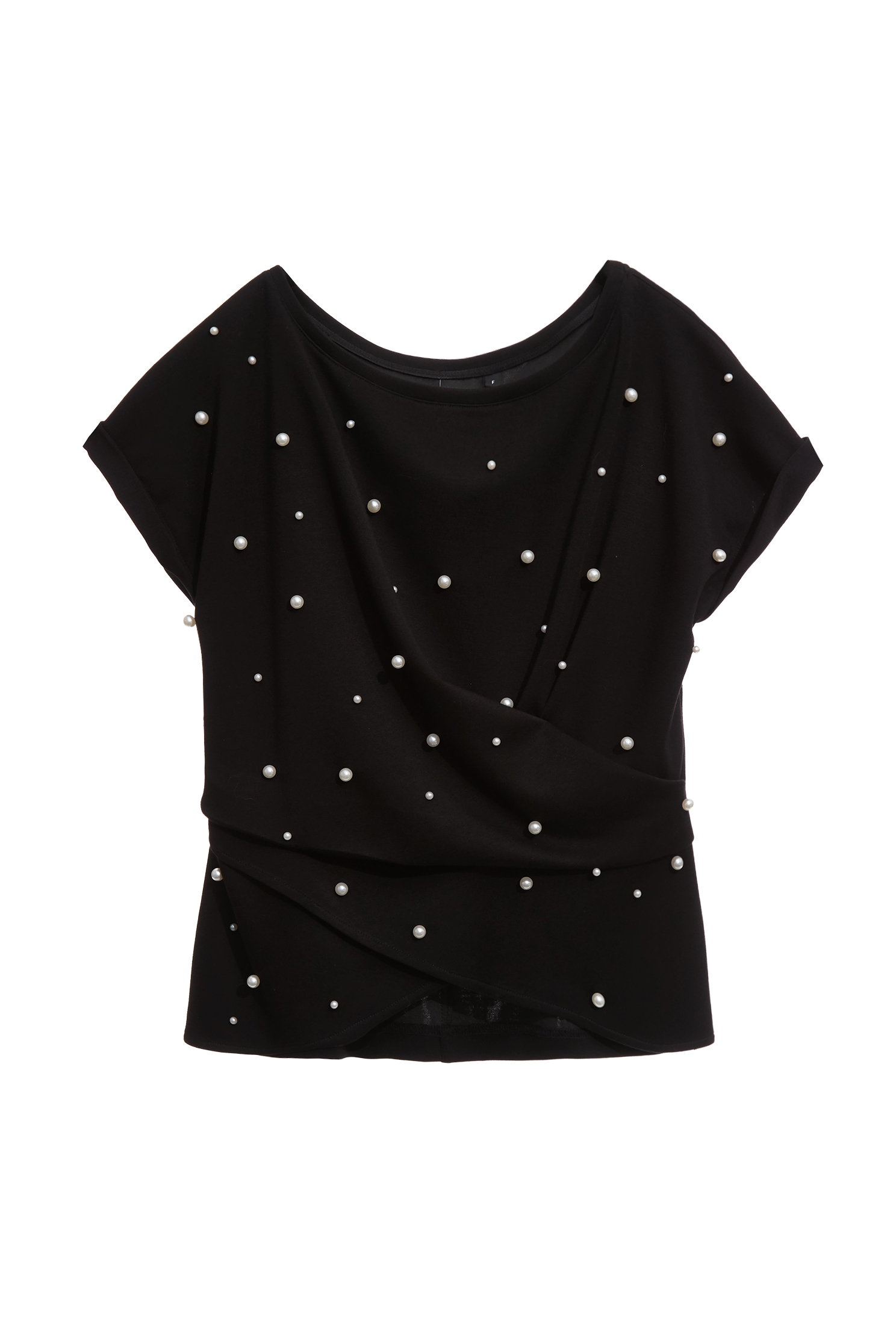 釘飾珍珠修身上衣釘飾珍珠腰瘦單品,上班OL穿搭,上衣,珍珠,秋冬穿搭,約會特輯