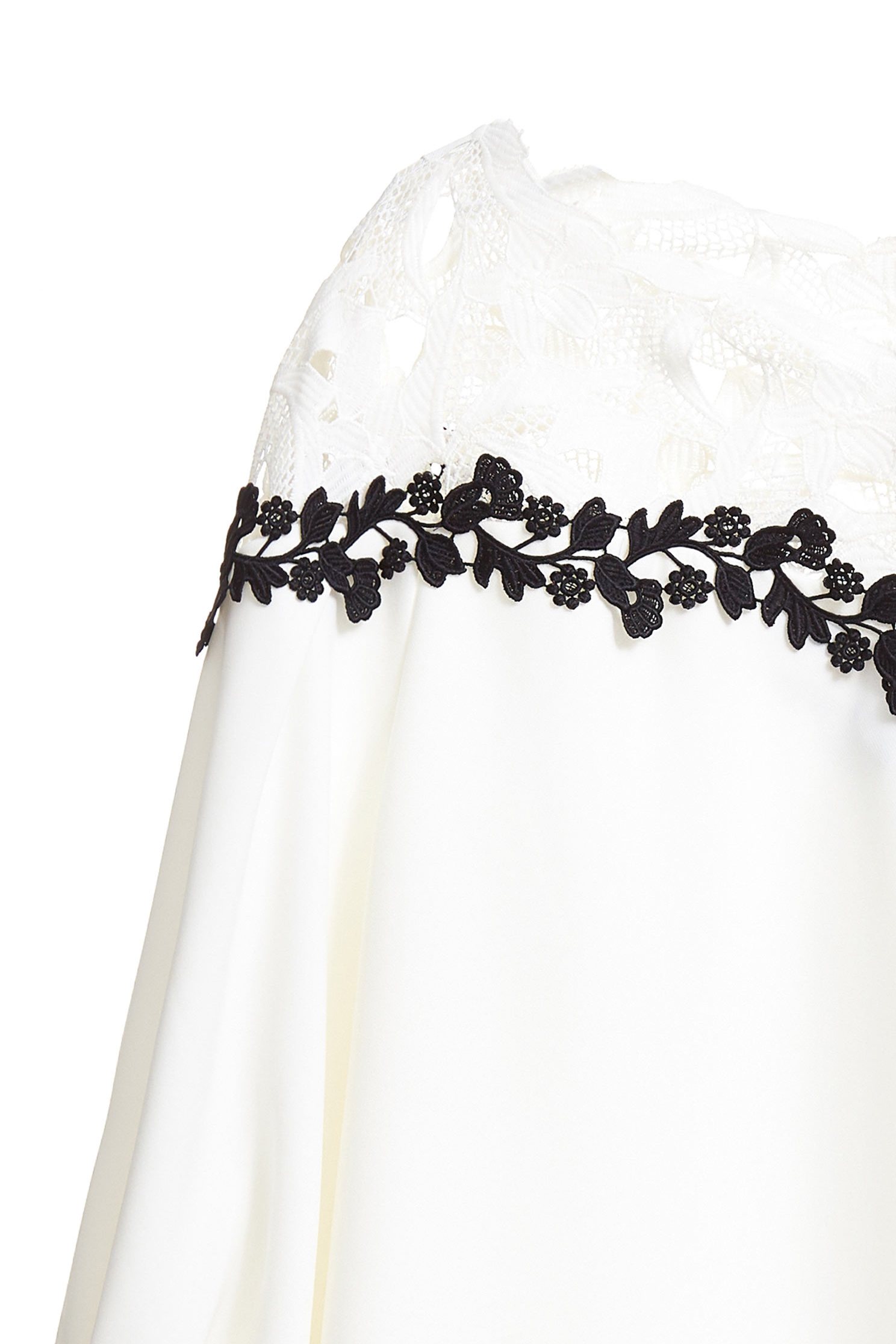 Micro-transparent stitching top,3/4sleevetop,top,whitetop