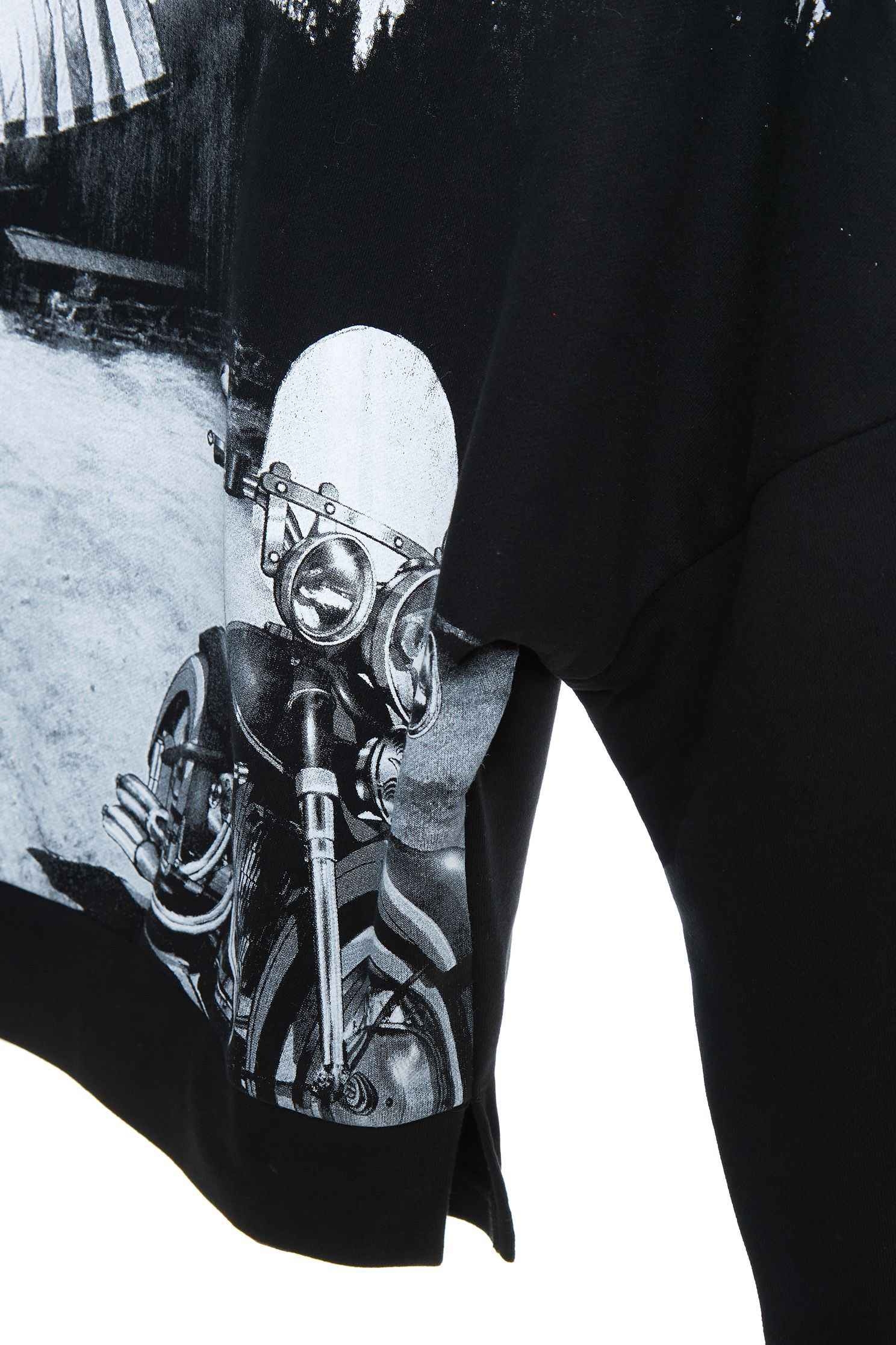 Black and white printed clothing,T-Shirt,圓領上衣,Cotton,長袖上衣