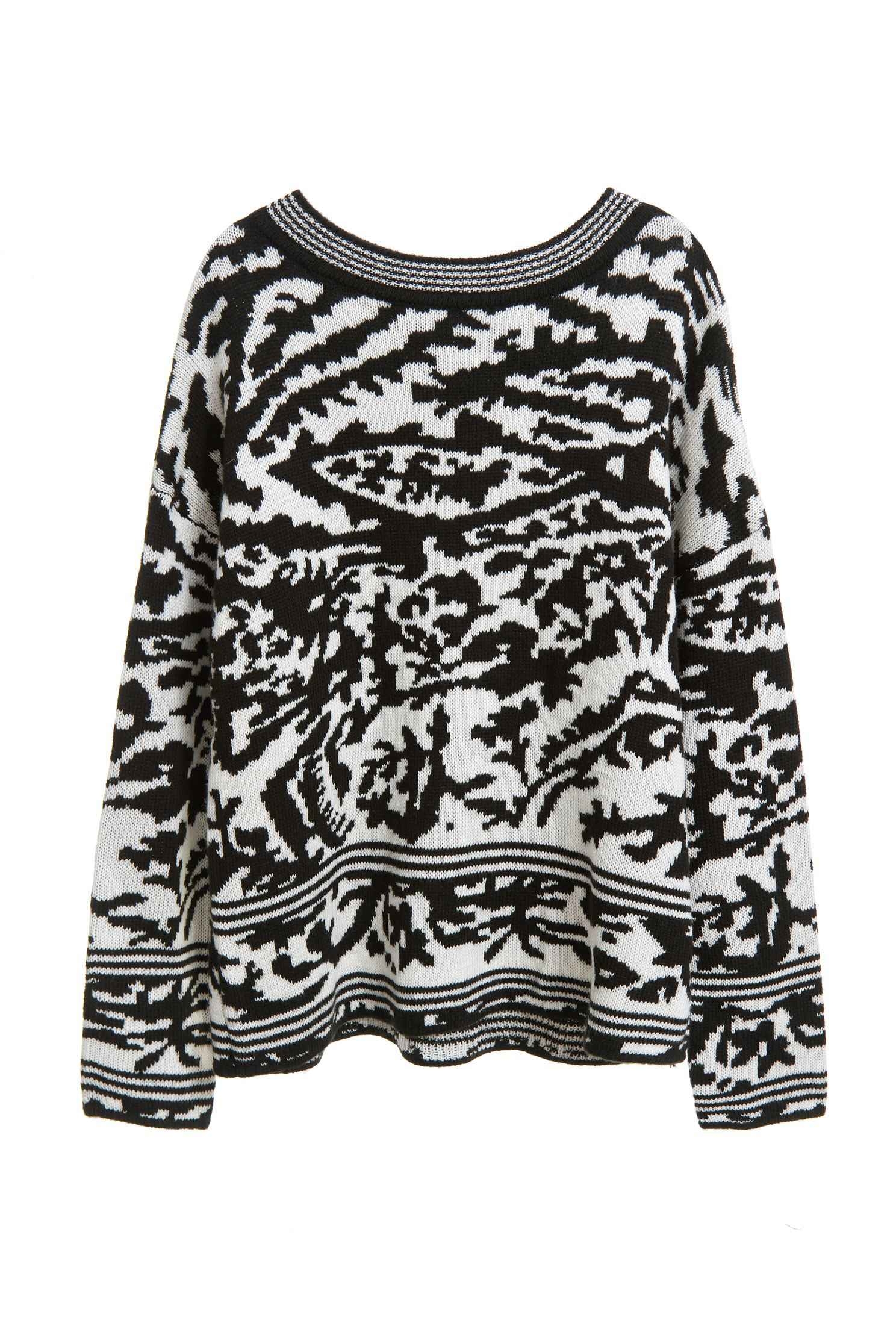 Patterned color knitwear,roundnecktop,knitting,knittedtop,knittedtop,longsleevetop