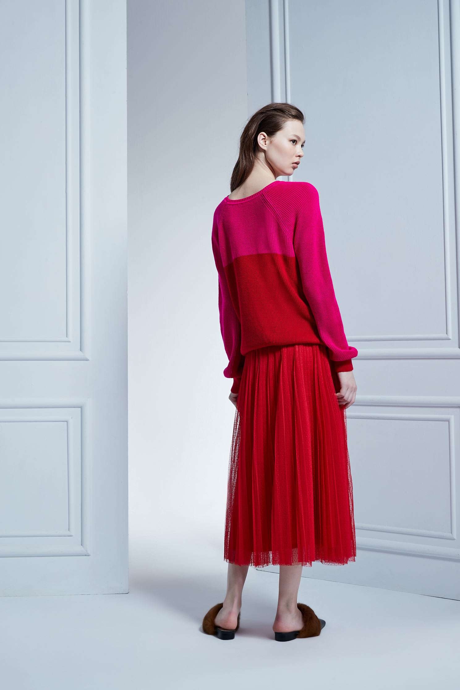Color loose knitwear,roundnecktop,knitting,knittedtop,knittedtop,longsleevetop