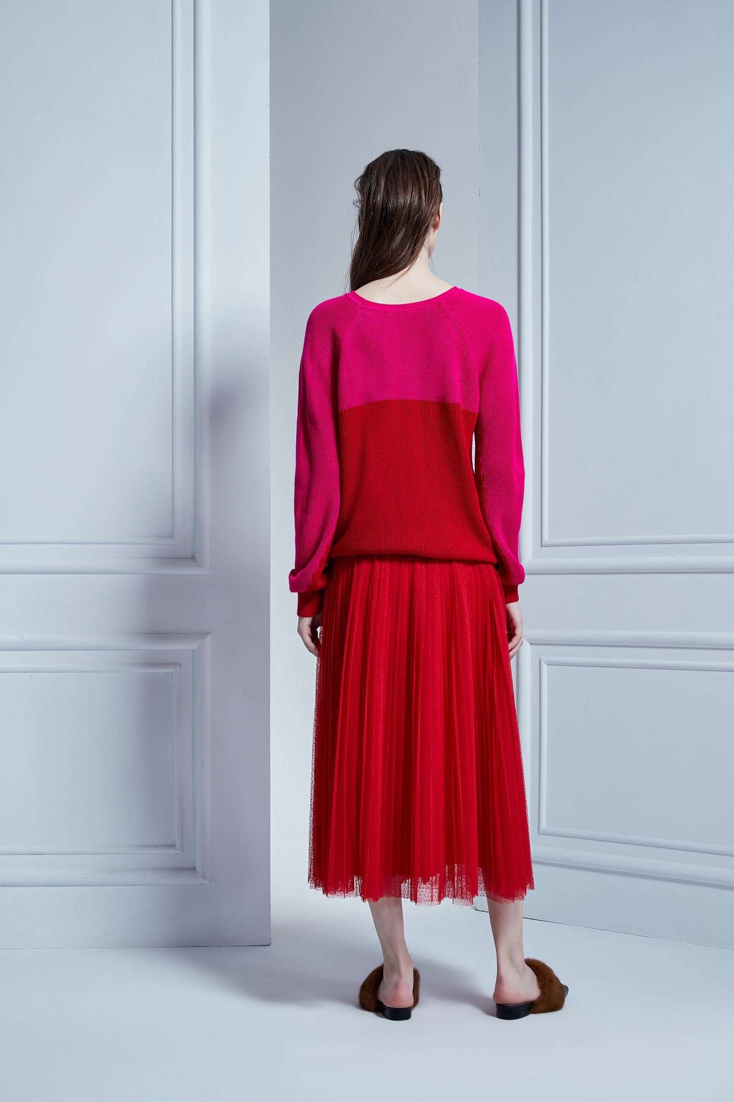 Color loose knitwear,roundnecktop,knitting,knittedtop,knittedtop,longsleevetop
