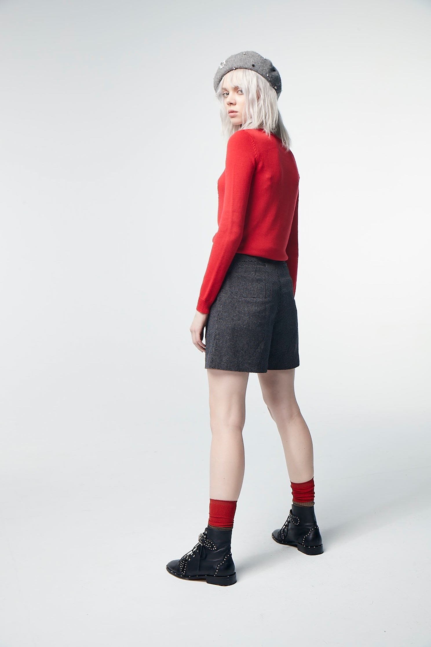 A rose sweater,圓領上衣,knitting,Knitted top,Knitted Top,長袖上衣,黑色上衣