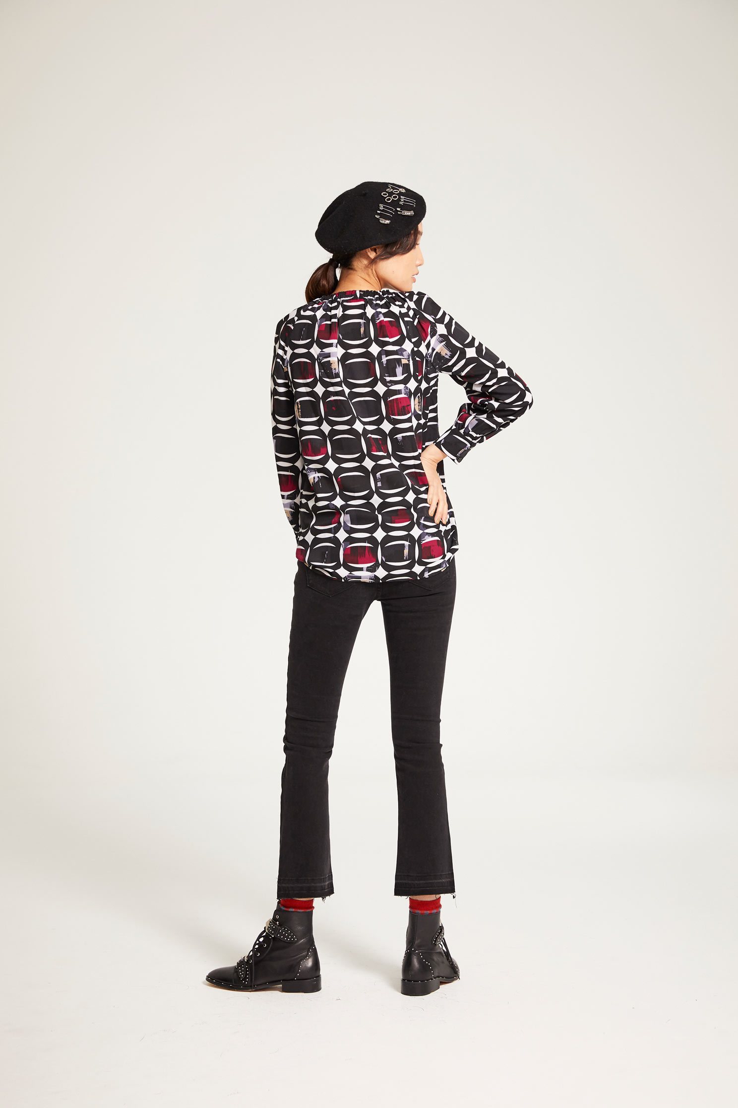 Printed long-sleeved top,Top,Fantasy purple,長袖上衣