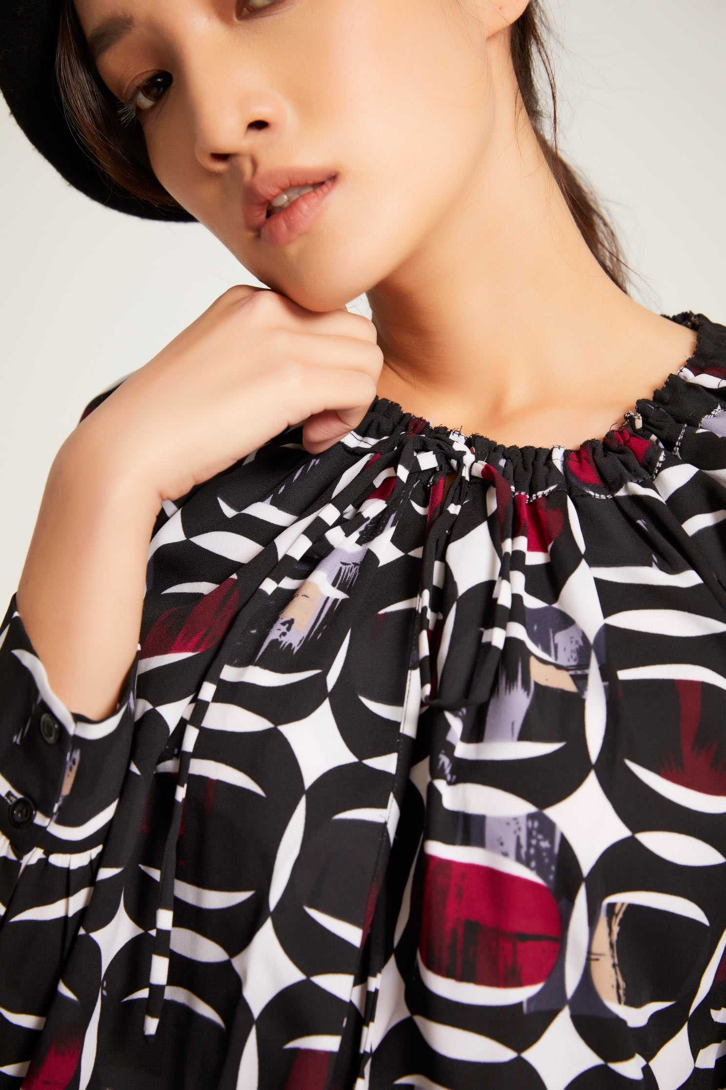 Printed long-sleeved top,Top,Fantasy purple,長袖上衣
