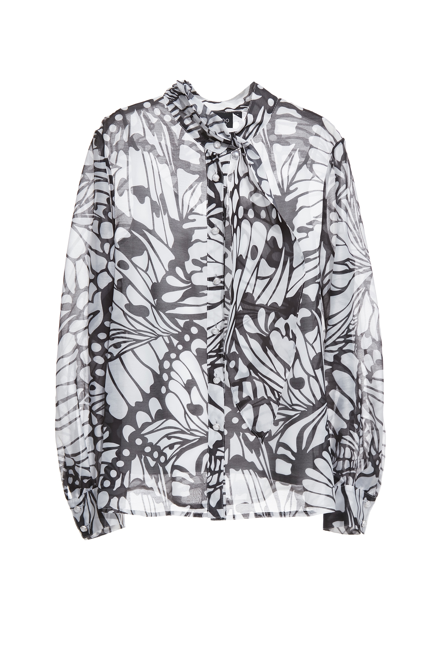 蝴蝶圖騰領巾式絲棉上衣蝴蝶圖騰領巾式絲棉上衣,上班OL穿搭,上衣,內搭上衣,珍珠,秋冬穿搭,細肩帶