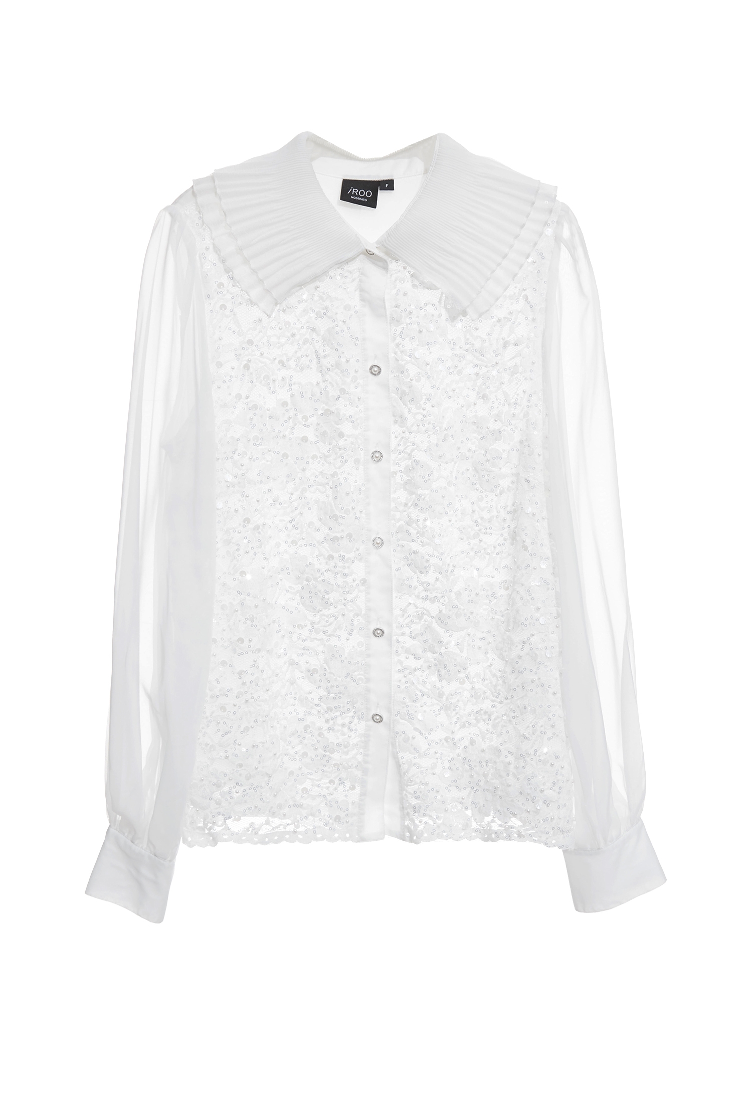 珍珠亮片蕾絲異材拼接上衣珍珠亮片蕾絲異材拼接上衣,上班OL穿搭,上衣,珍珠,秋冬穿搭,花花世界,蕾絲,蕾絲上衣